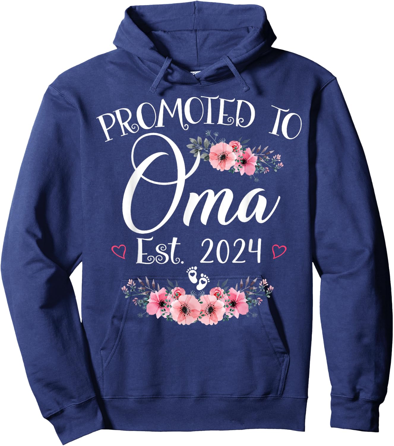 Promoted To Oma 2024 Mother's Day Soon To Be Mom Pregnancy Hoodie - Hoodie | Navy