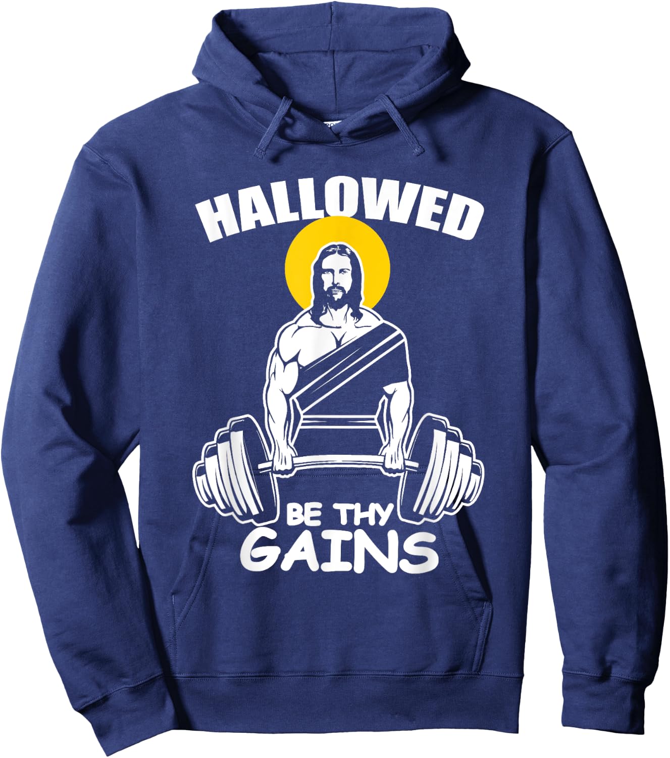 Hallowed Be Thy Gains Fitness Trainer Or Bodybuilder Hoodie - Hoodie | Navy