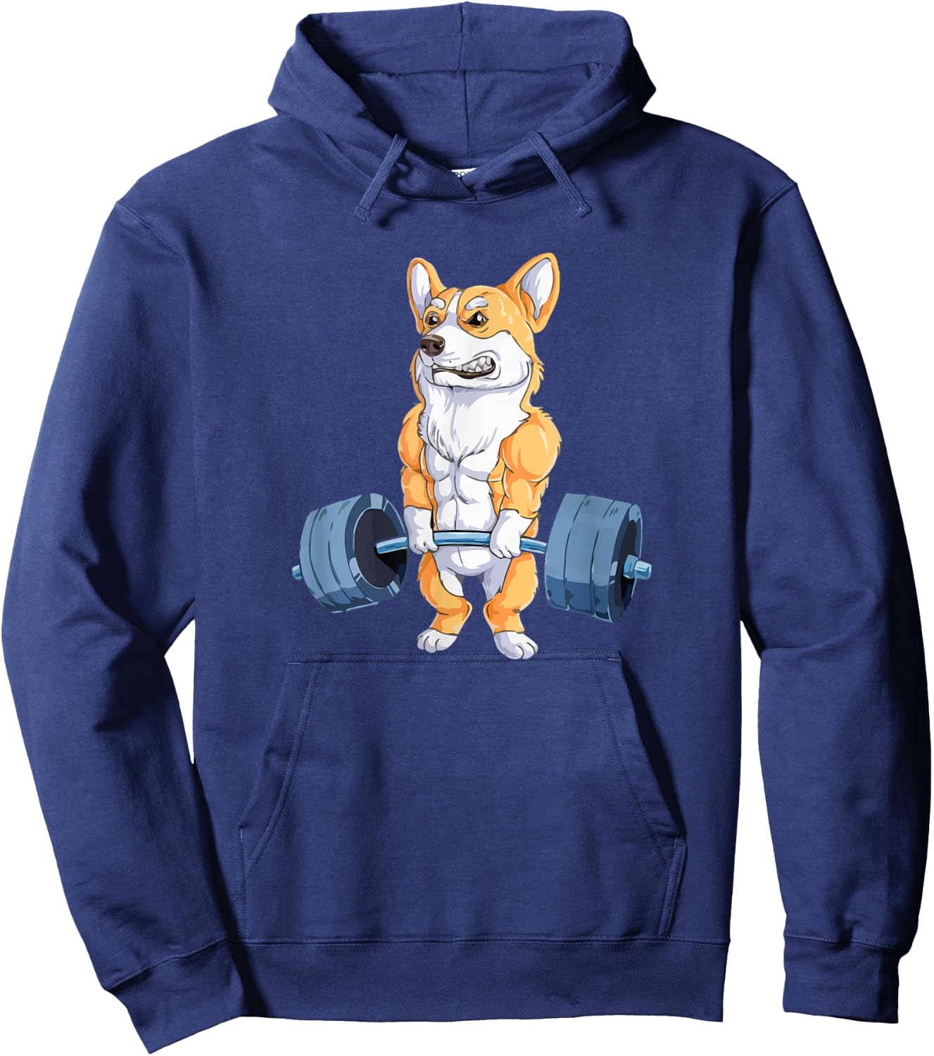 Buff Power Lifting Corgi Bodybuilder. Hoodie - Hoodie | Navy
