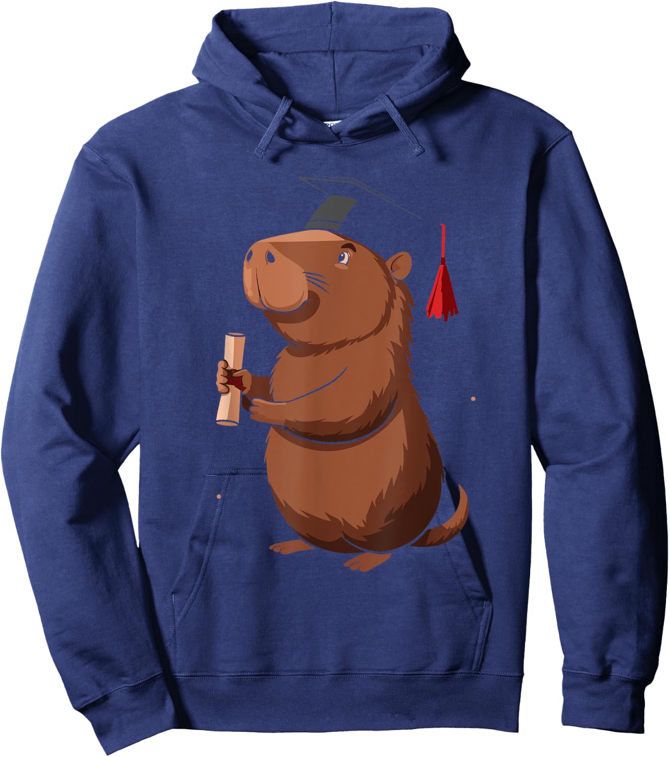 Funny Capybara Graduation Class of 2024 Graduate Hat Hoodie - Hoodie | Navy