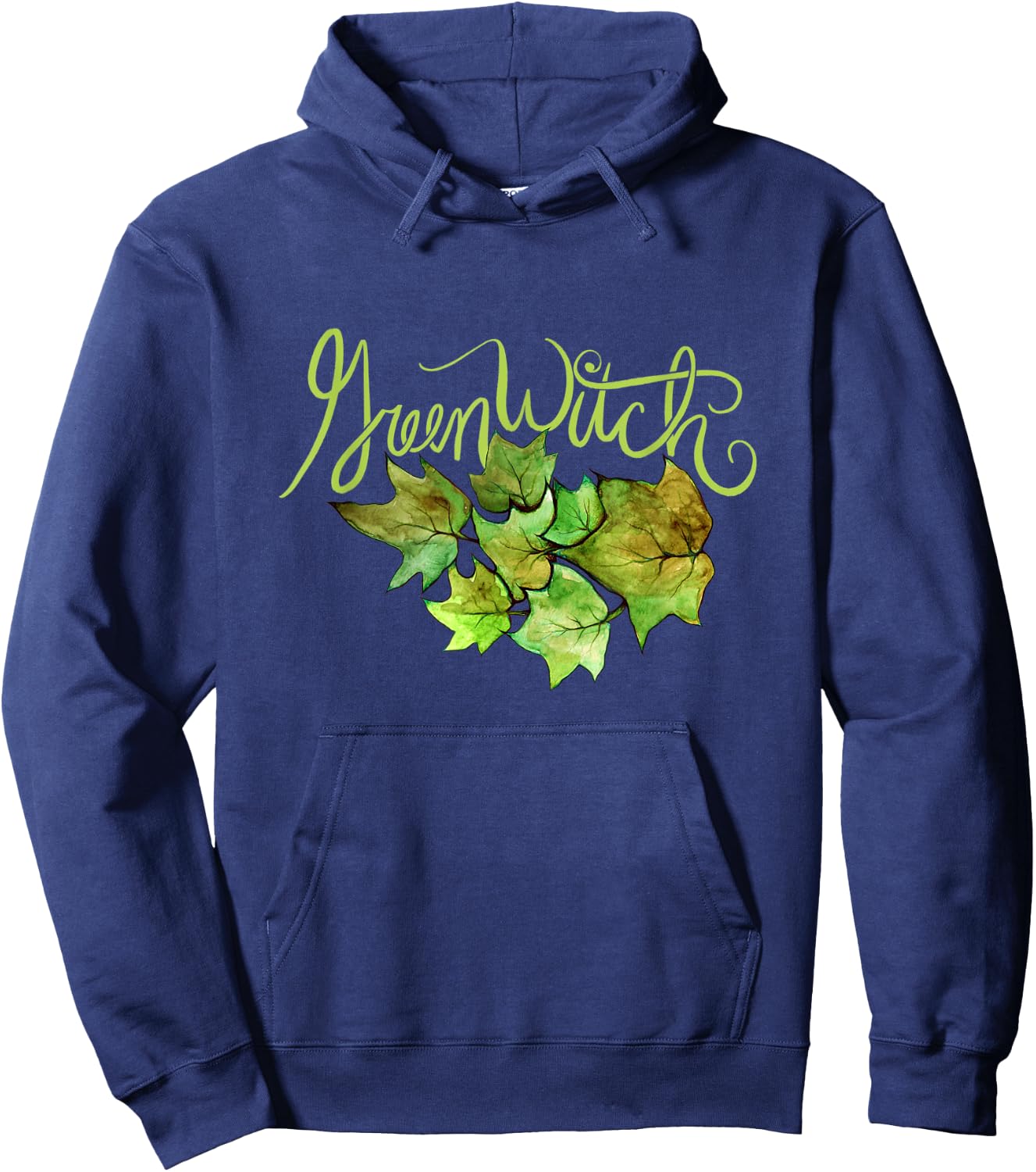 Green Witch Ivy Leaves Design Natures Hoodie - Hoodie | Navy