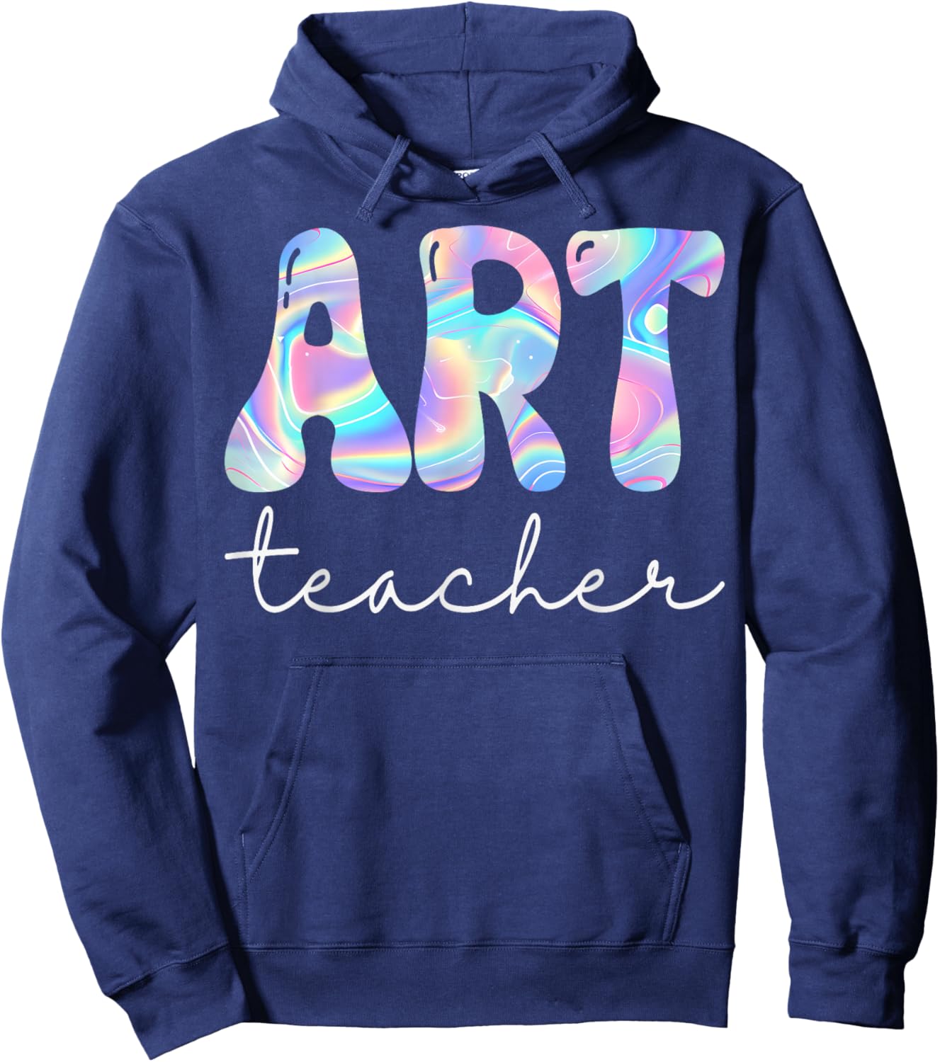 Art Teacher Groovy Back to School Cute Teachers Women Girl Hoodie - Hoodie | Navy