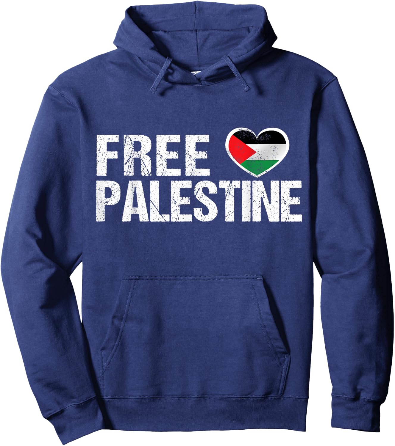 Palestine Flag Heart Free Palestine Hoodie - Hoodie | Navy