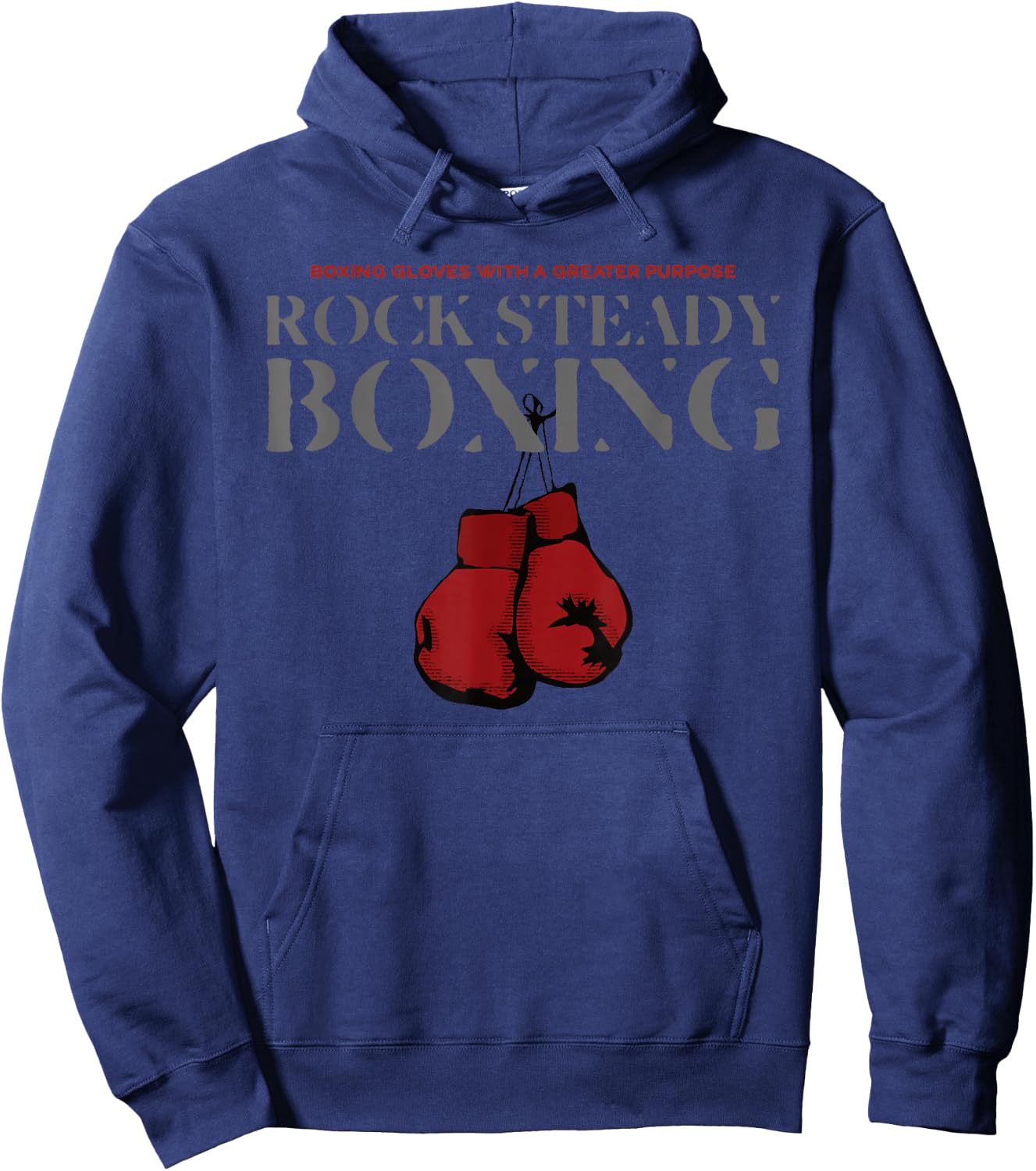 Rock Steady Boxing Gloves With A Greater Purpose Parkinson's Hoodie - Hoodie | Navy