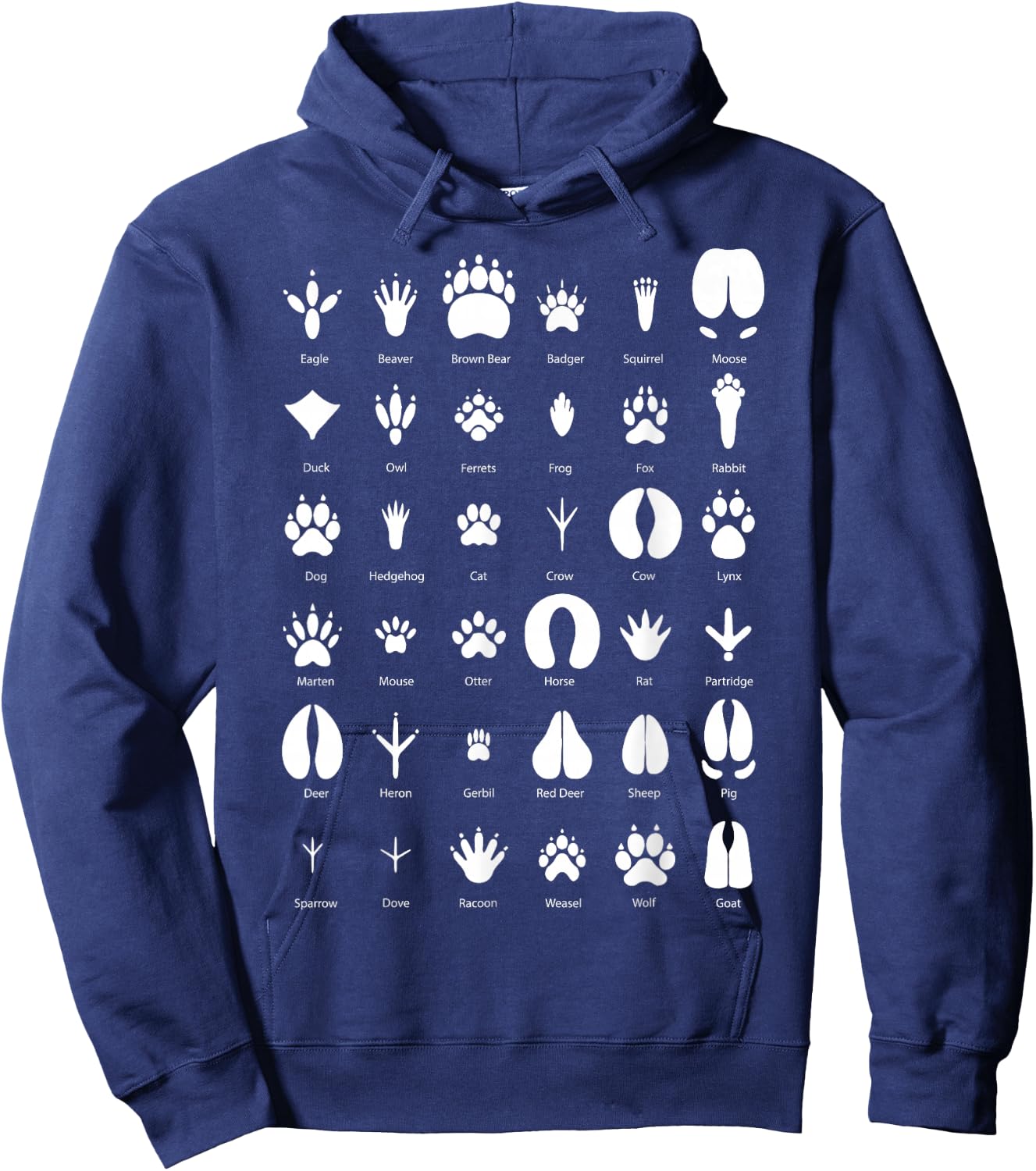 Animals of the Forest Footprint Collection Gift Hoodie - Hoodie | Navy