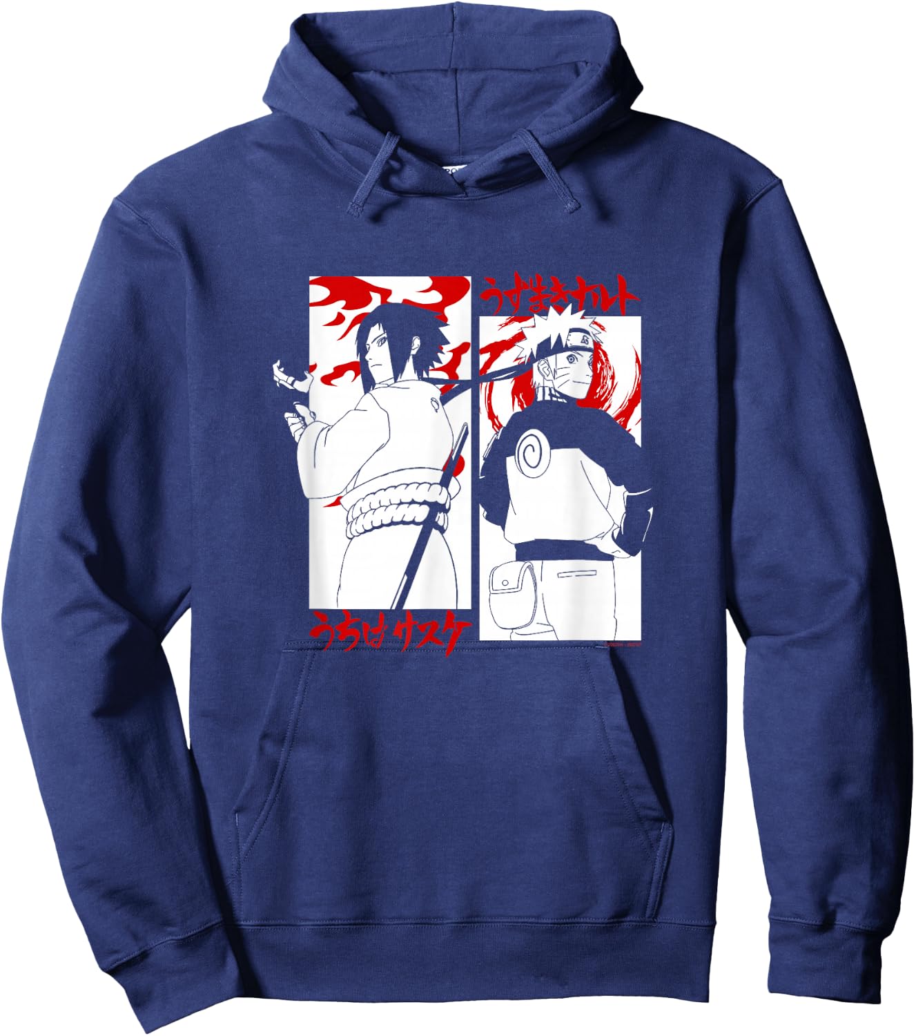 Naruto Shippuden Sasuke vs. Naruto Face Off Anime Hoodie - Hoodie | Navy