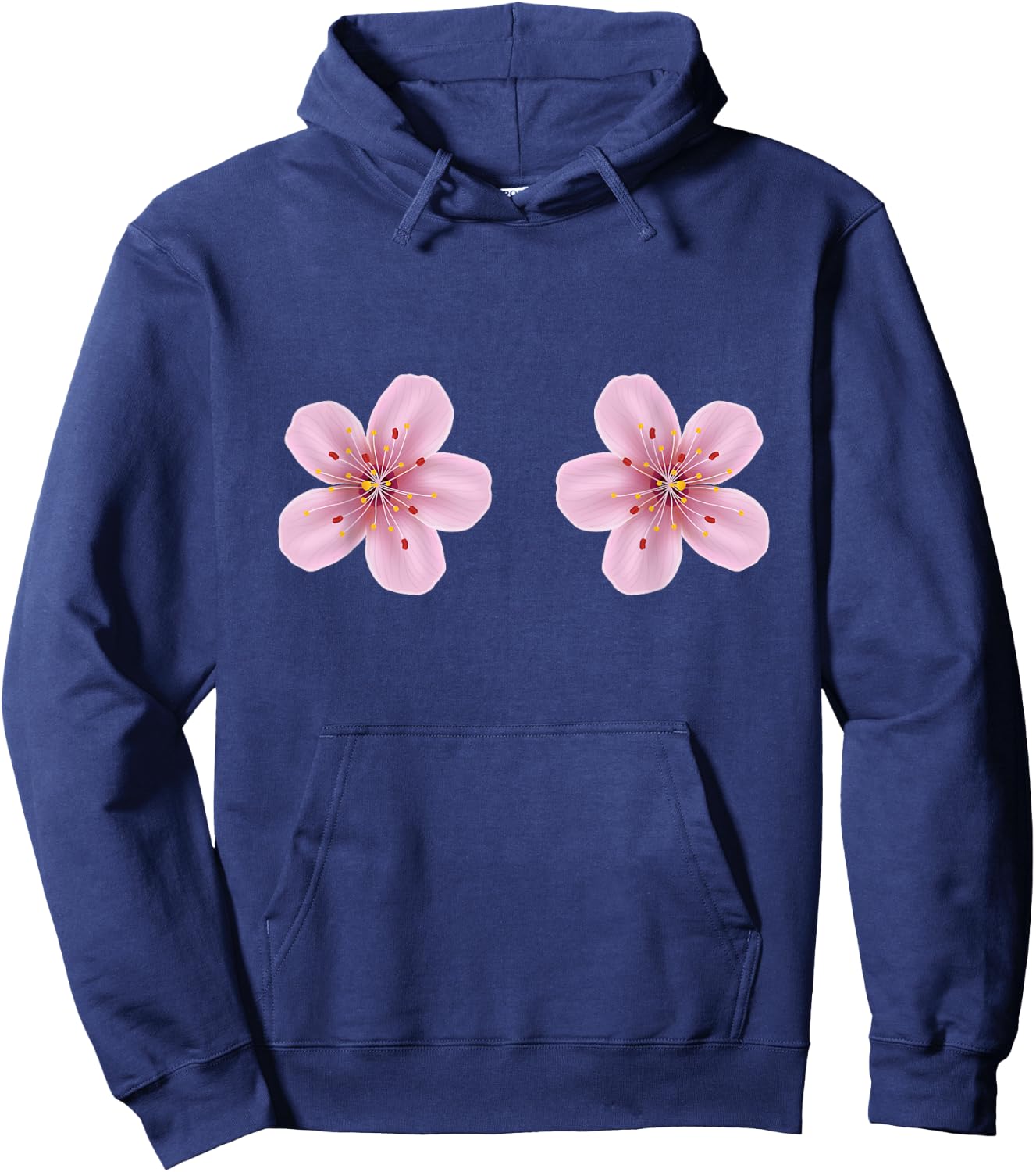 Boobies Cherry Blossom Flowers Boobs Funny Titties Tits Hoodie - Hoodie | Navy