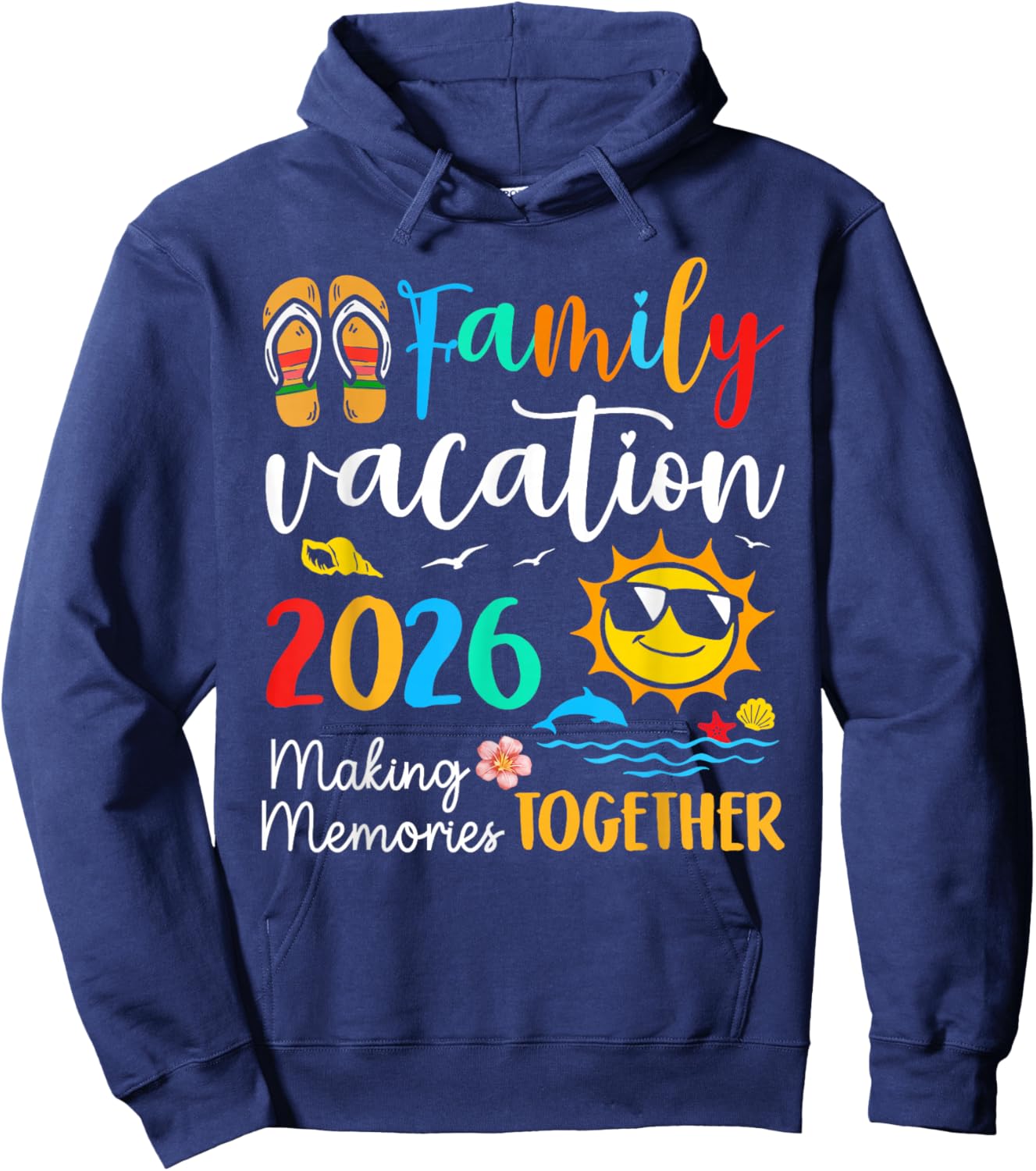 Family Vacation 2026 Summer Beach Family Trips Matching 2026 Hoodie - Hoodie | Navy