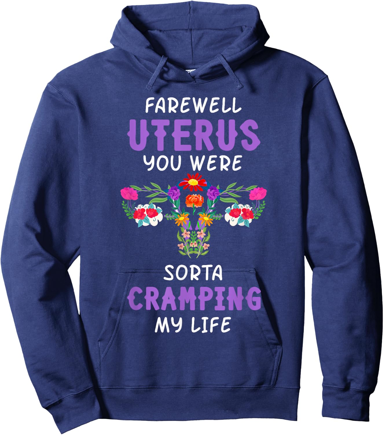 Hysterectomy Uterus Surgery Survivor Supracervical Cervix Hoodie - Hoodie | Navy