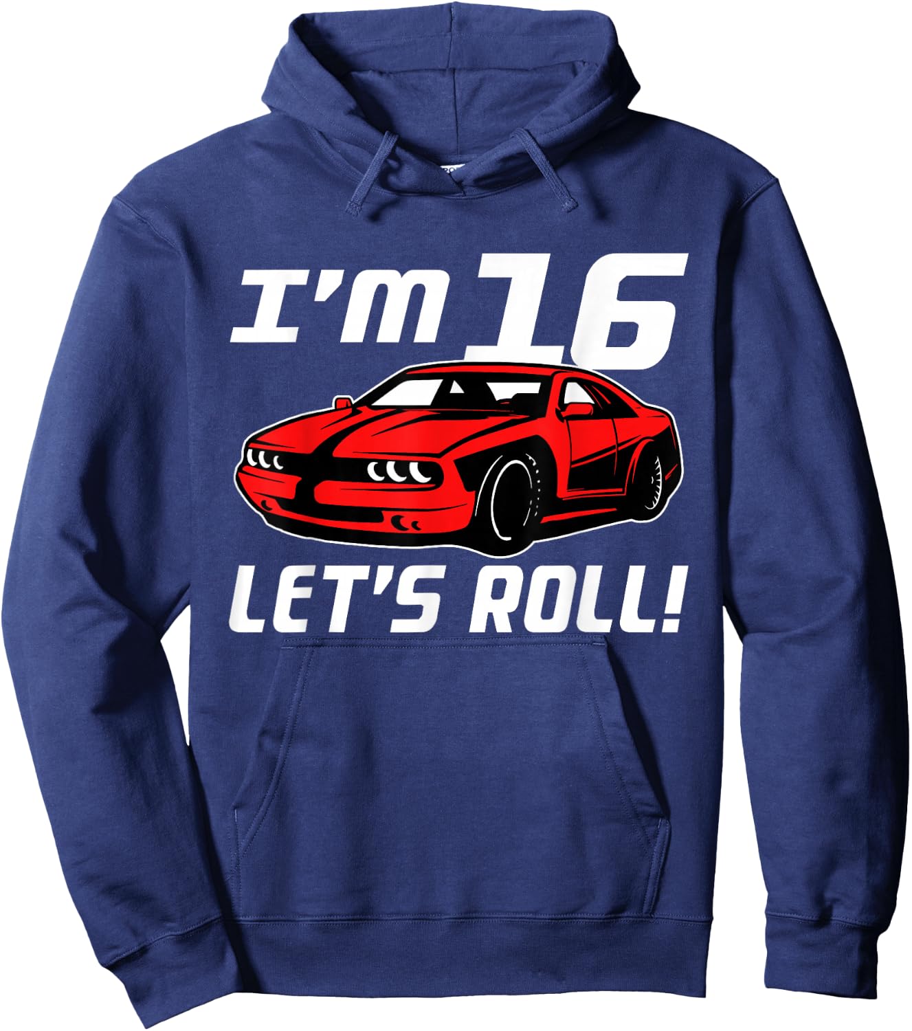 Funny 16th Birthday Gift Race Car Driver Boys 16 Years Old Hoodie - Hoodie | Navy
