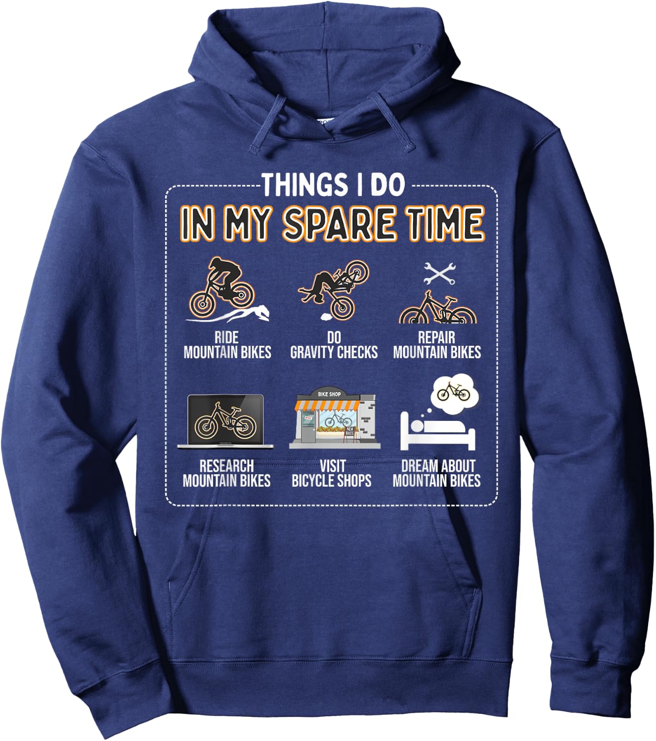 Things I Do In My Spare Time - MTB Mountain Bike Hoodie - Hoodie | Navy