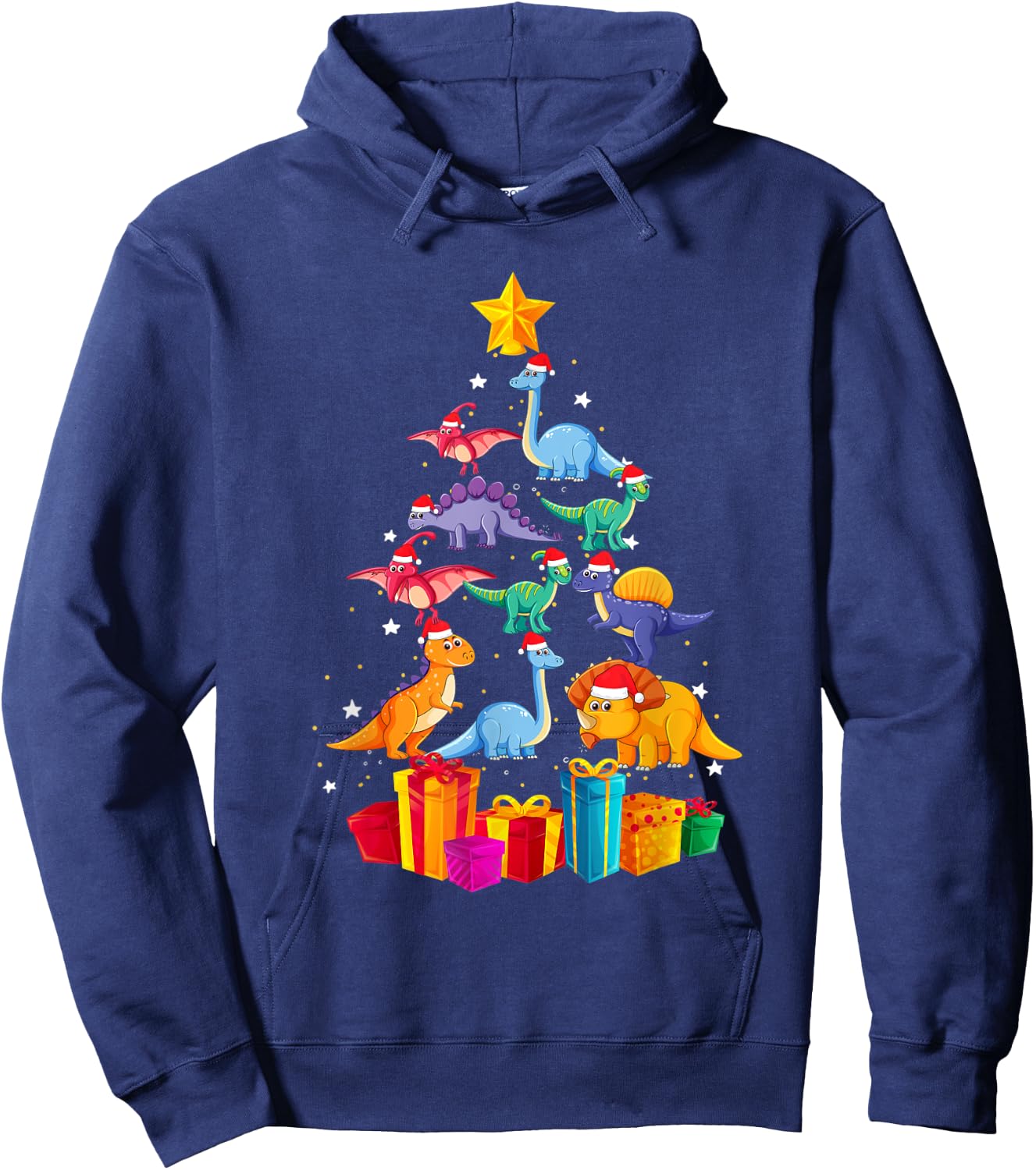 Tree Rex Funny Dinosaur Christmas Kids Adults Gift Hoodie - Hoodie | Navy