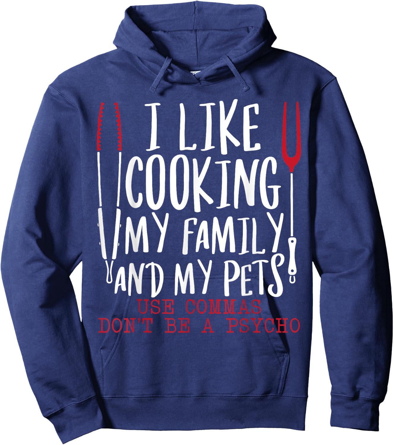 Use Commas Don't Be A Psycho Grammar Police English Teacher Women Hoodie - Hoodie | Navy