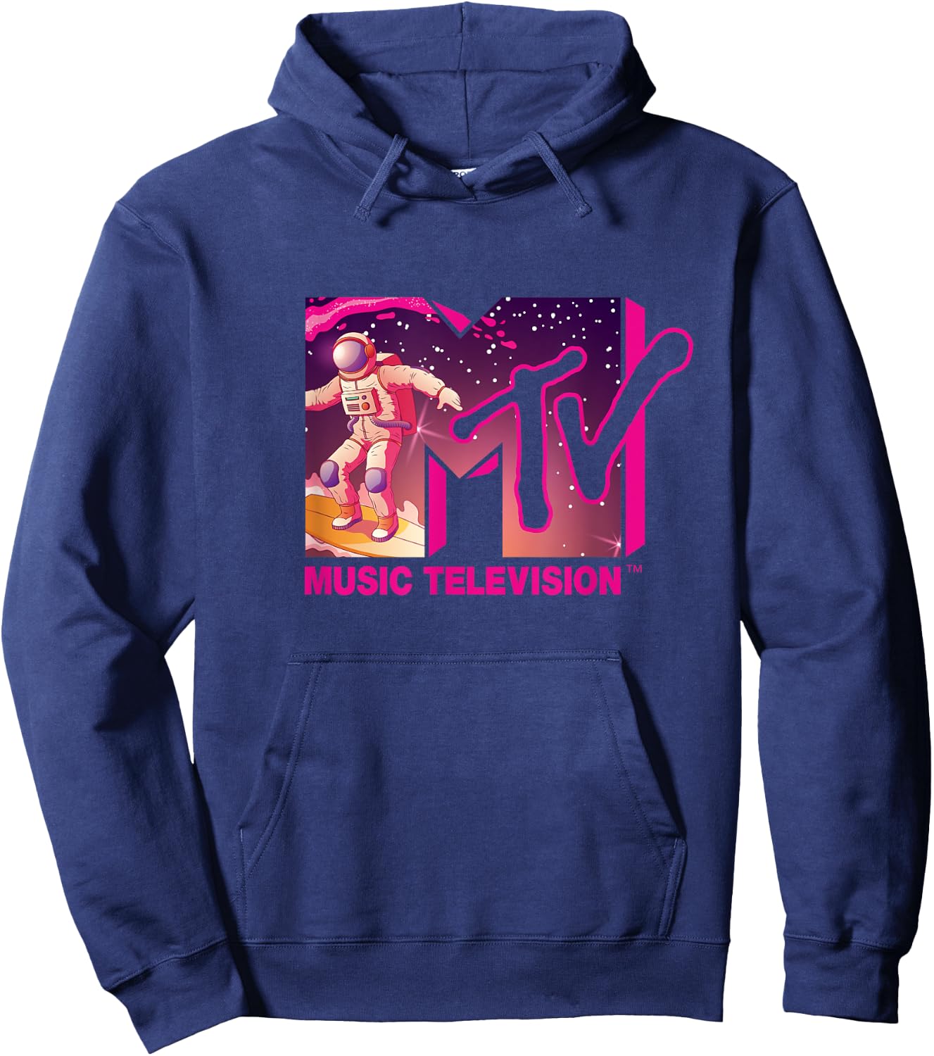 Mademark x MTV - Official MTV Logo - Surfing Astronaut in Space Hoodie - Hoodie | Navy