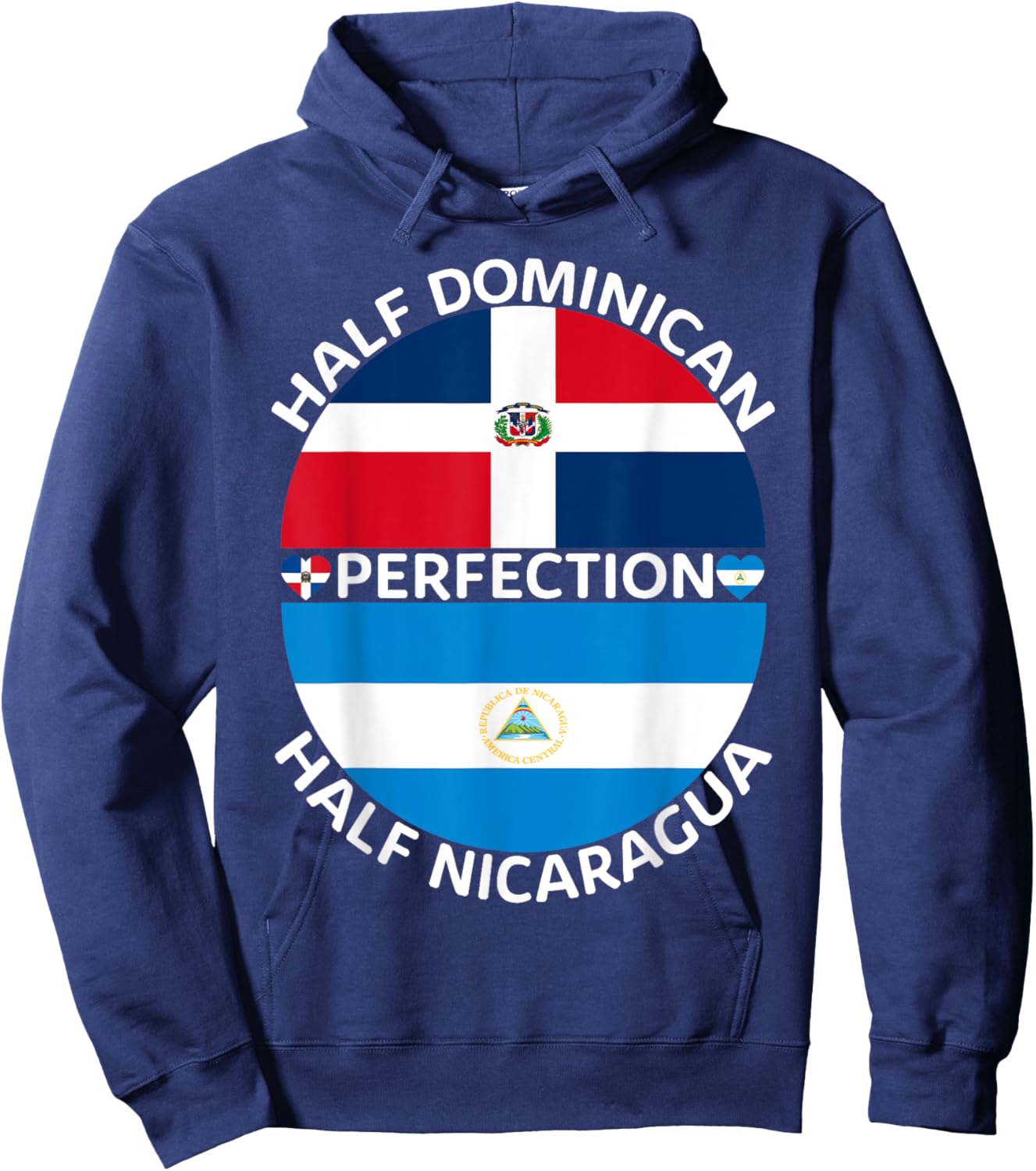 Half Nicaraguan Half Dominican Republic Nicaragua Flag Men Hoodie - Hoodie | Navy