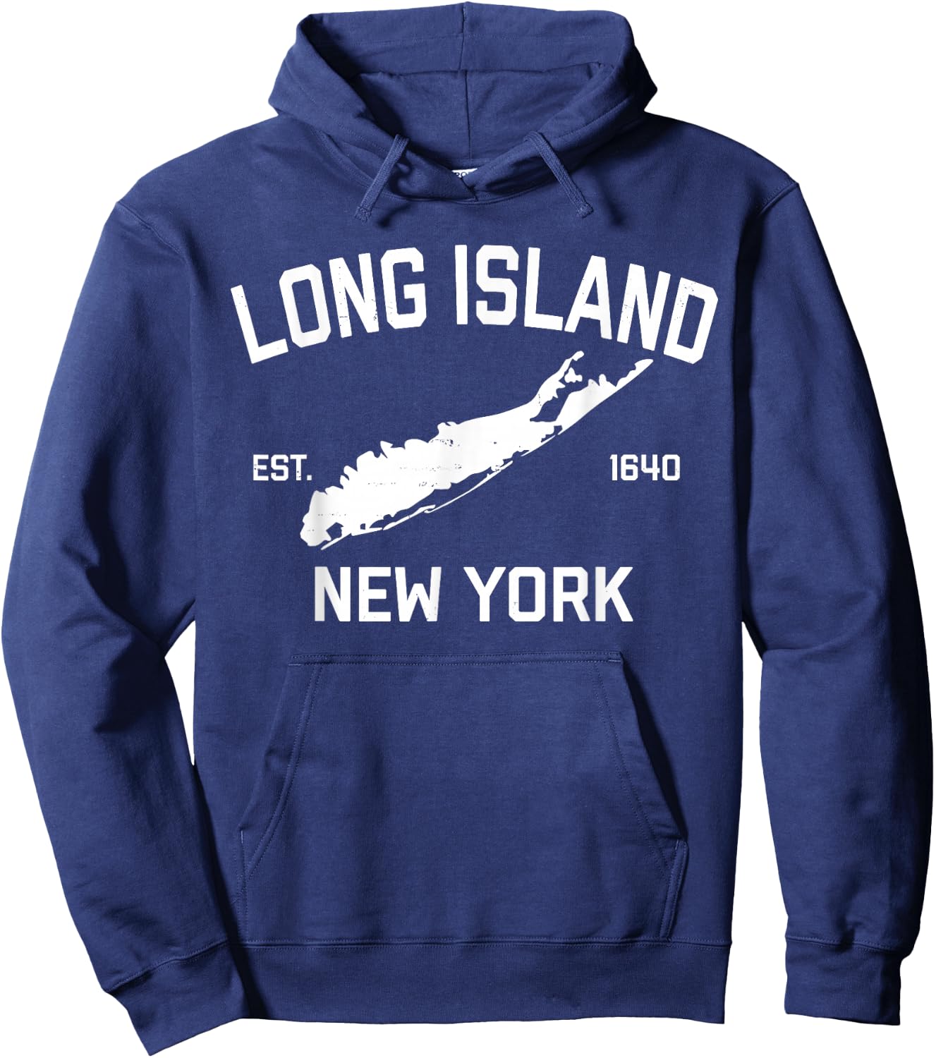 Long Island NY Souvenir Native Long Islander Map NYC Hoodie - Hoodie | Navy