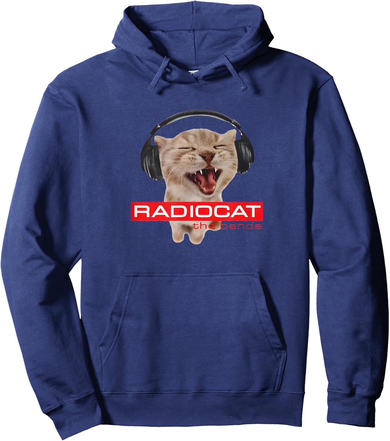 Kitten Headphones Cat Tech House Music Funny Cat Lover Women Hoodie - Hoodie | Navy
