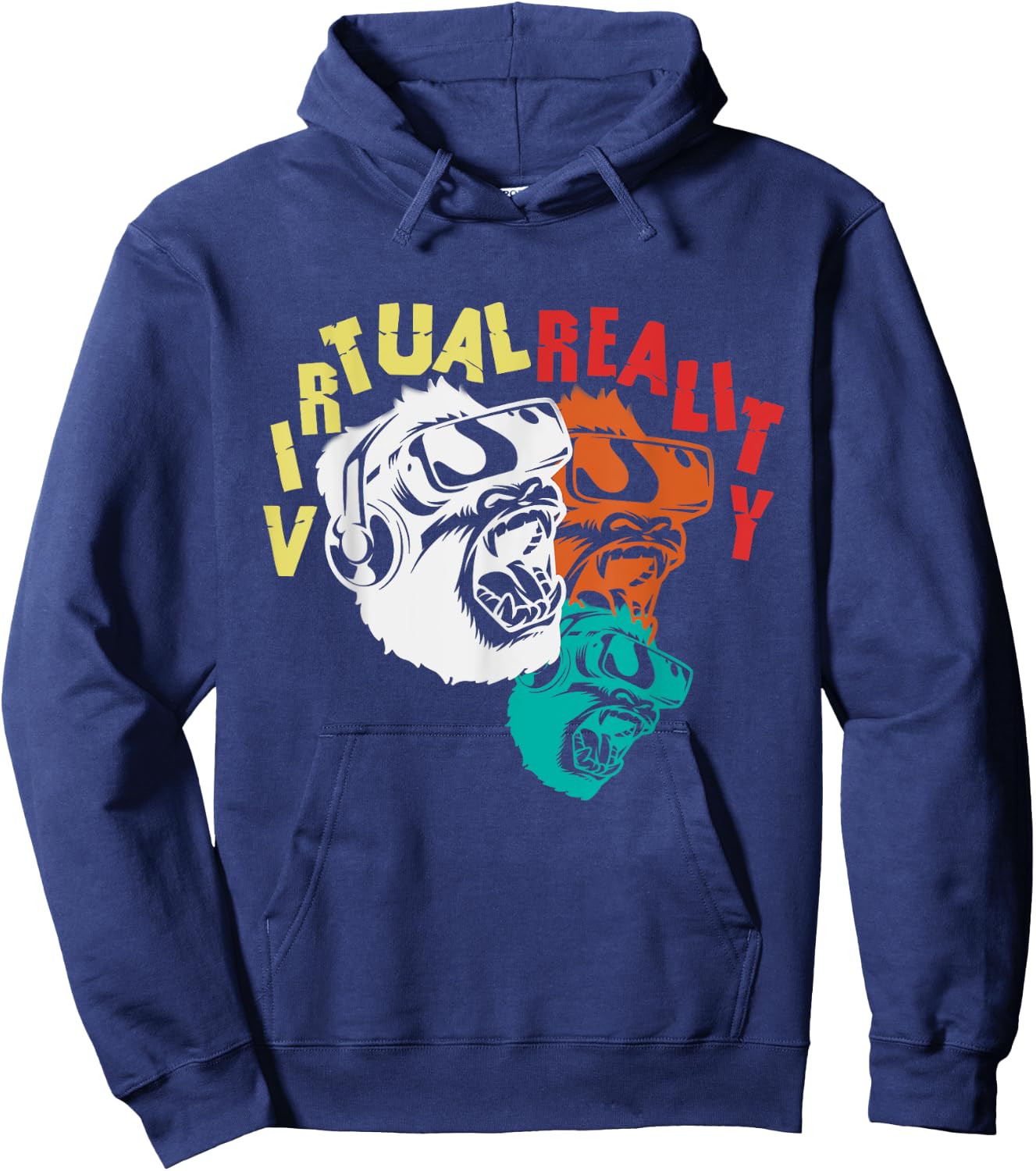 VR Virtual Reality Monkey Player Gamer Gorilla Gift Hoodie - Hoodie | Navy