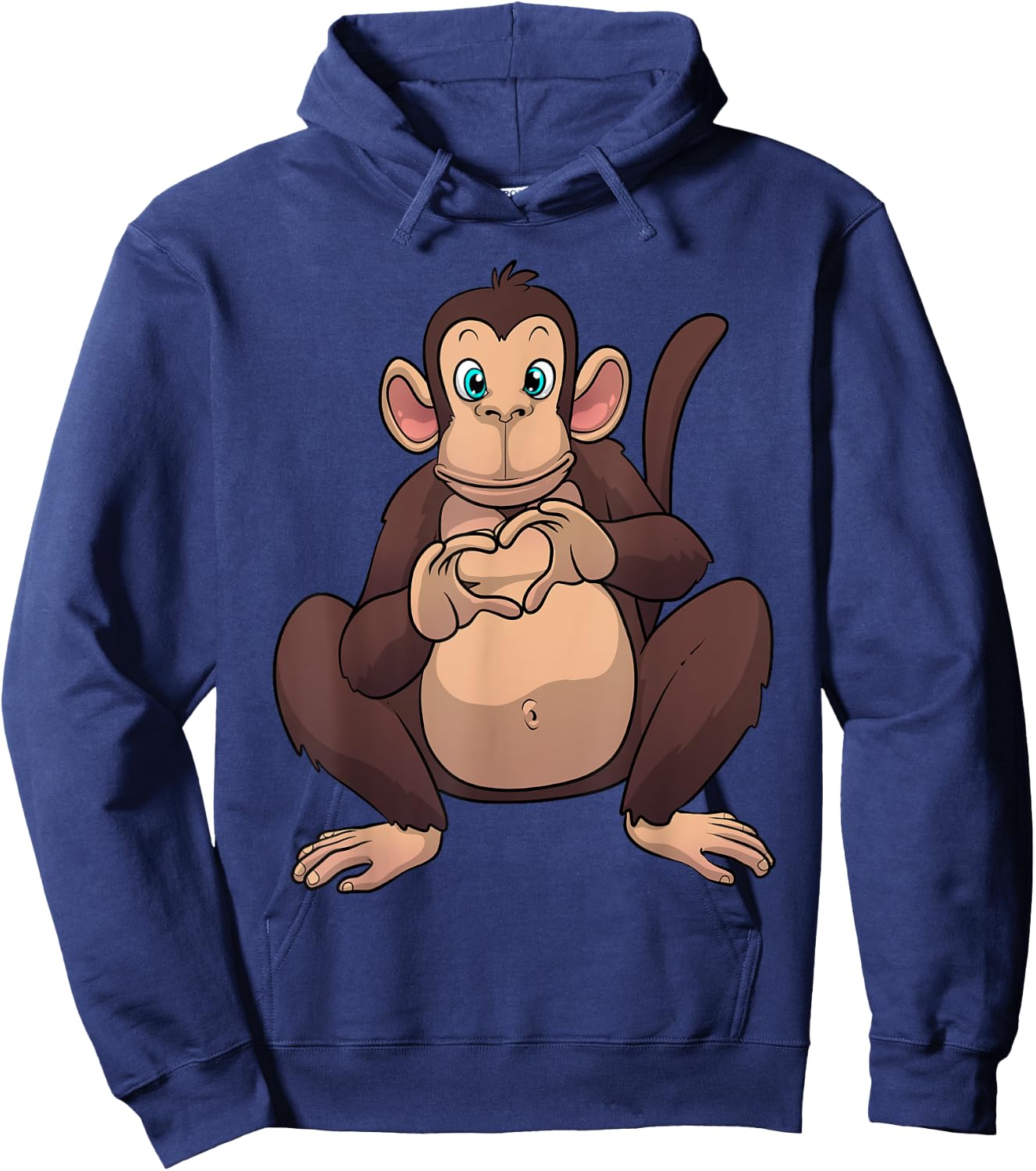 Monkey Art Women Gorilla Animal Valentines Monkey Hoodie - Hoodie | Navy
