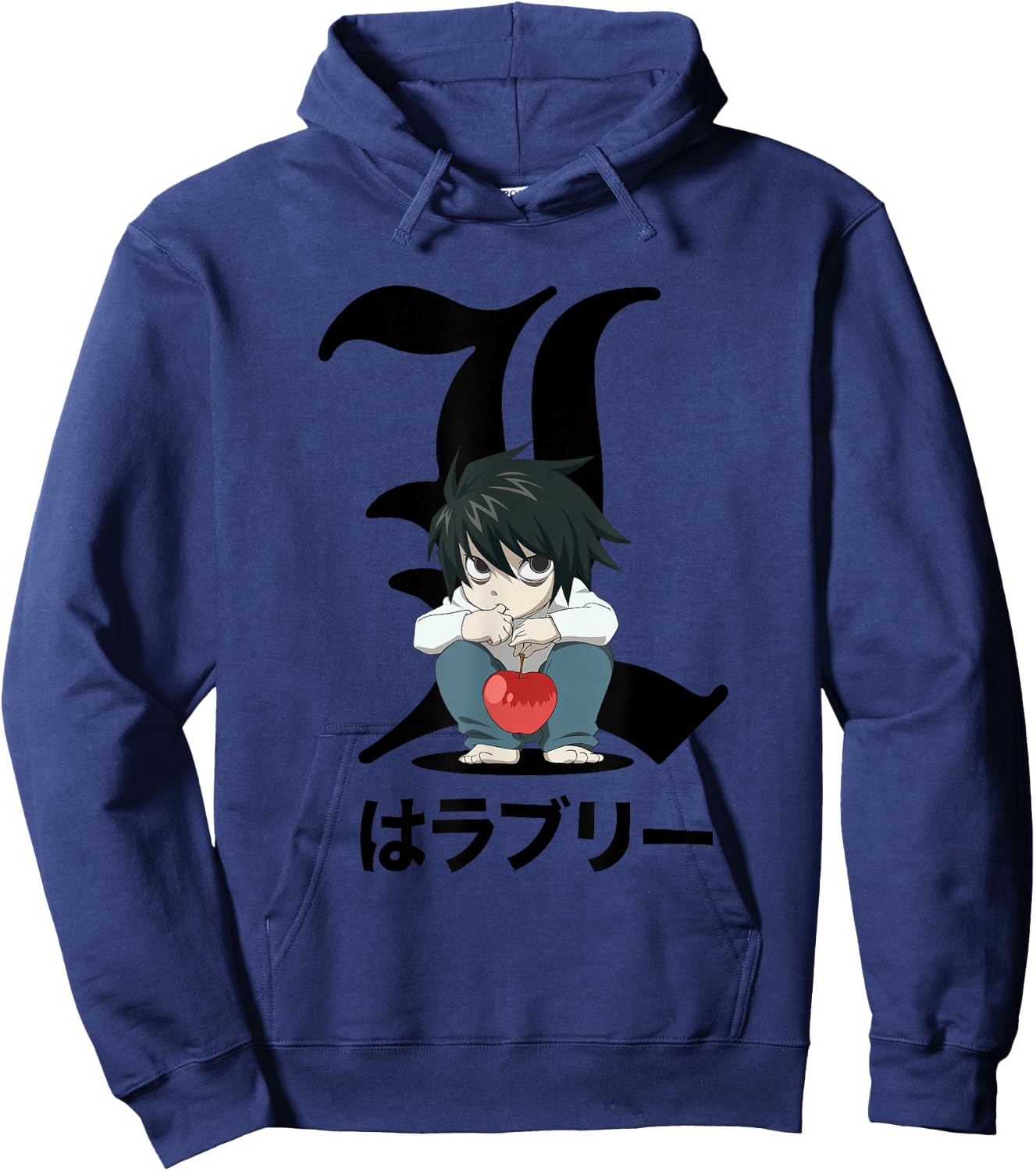 Death Note Crouching Chibi L Anime Hoodie - Hoodie | Navy