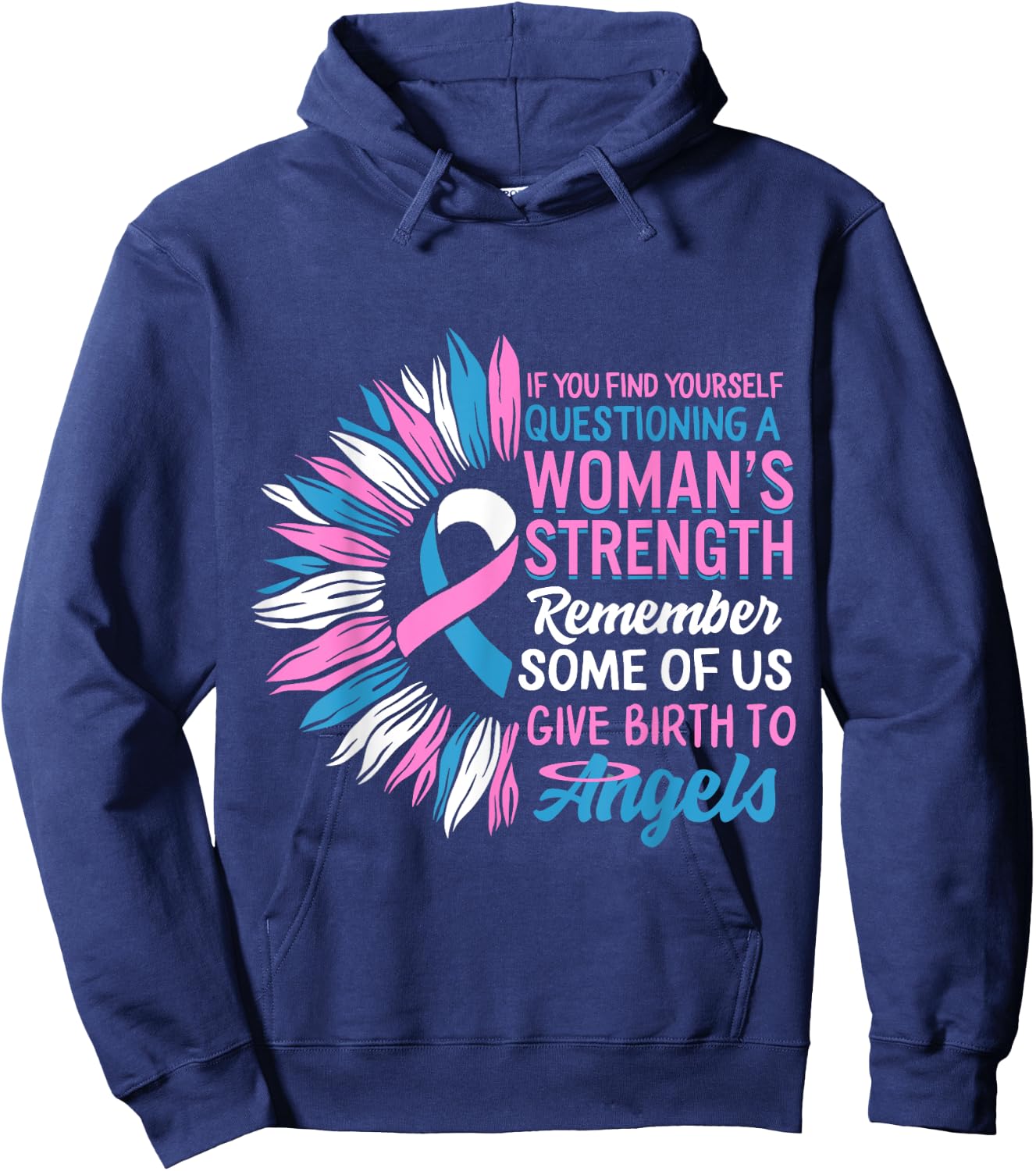 Pregnancy Infant Loss Awareness Strength Mommy of Angel Hoodie - Hoodie | Navy