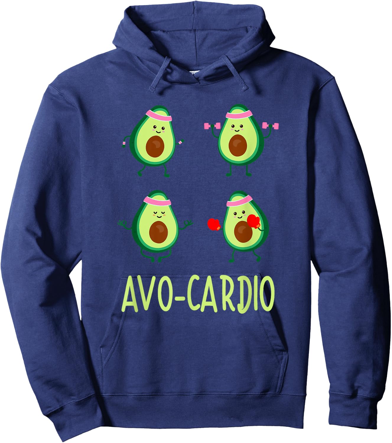 Avo-Cardio Avocardio Time Fitness Avocado Vegan Sport Hoodie - Hoodie | Navy
