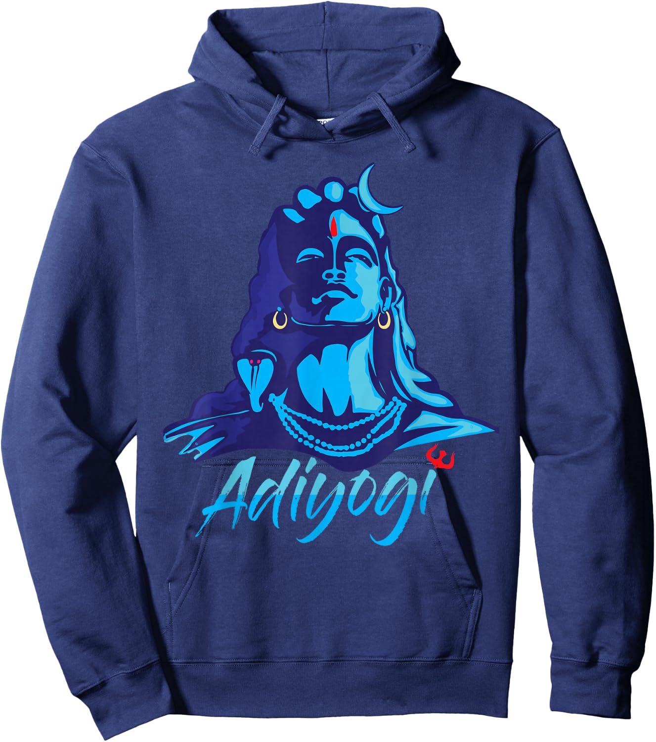 Adiyogi or Adhi Yogi Shiva Mahadev Blue Hindu Maha Shivratri Hoodie - Hoodie | Navy
