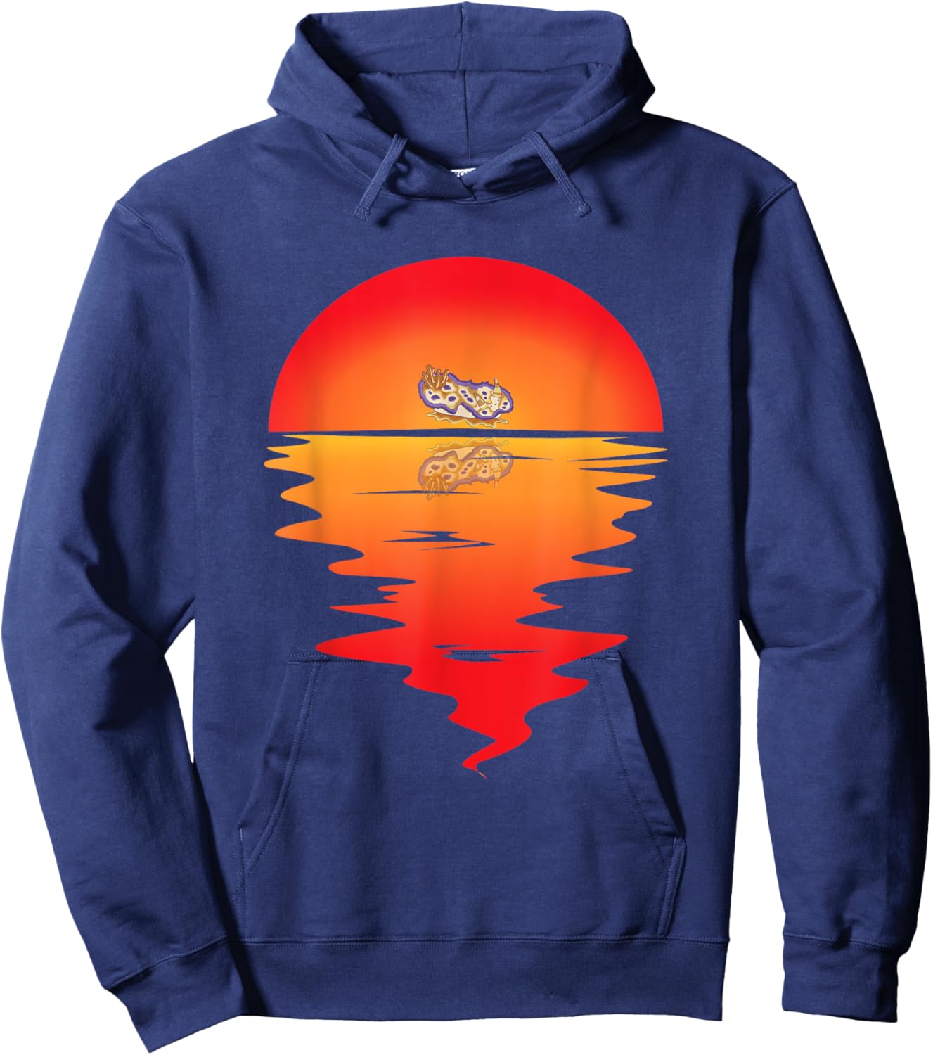 Nudibranch Sunset Mollusk Biologist Sea Slug Aquarist Marine Hoodie - Hoodie | Navy