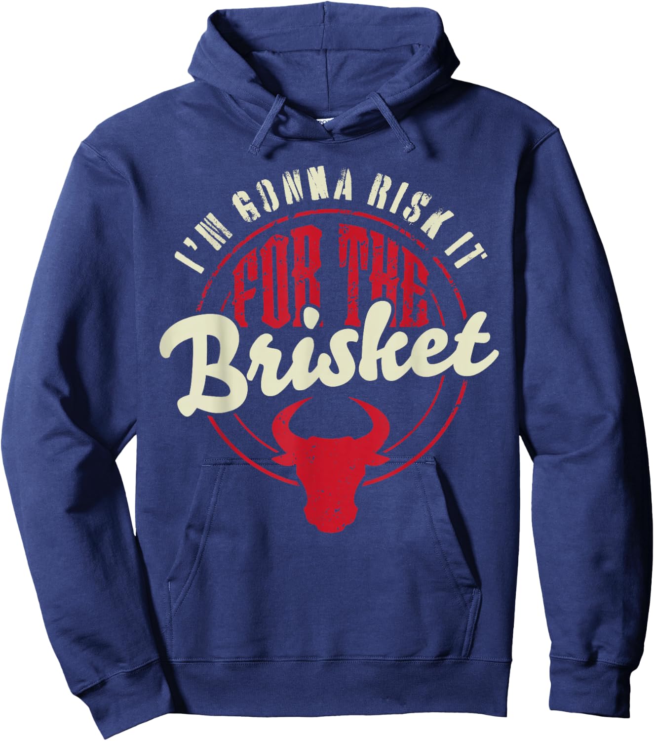 RISK IT FOR THE BRISKET Funny Meat Smoker Barbecue Chef BBQ Hoodie - Hoodie | Navy