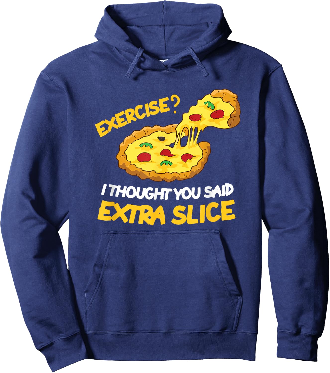 Pizza Workout Homework Funny Pizza Kids School Exercise Hoodie - Hoodie | Navy