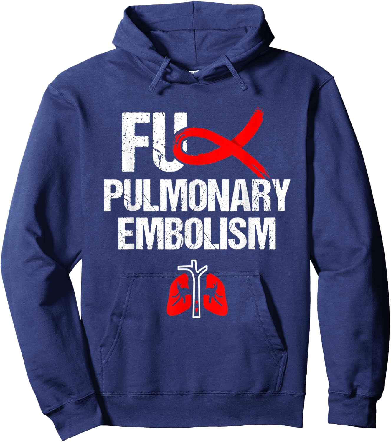 Pulmonary Embolism Awareness Warrior PE Supporter Hoodie - Hoodie | Navy