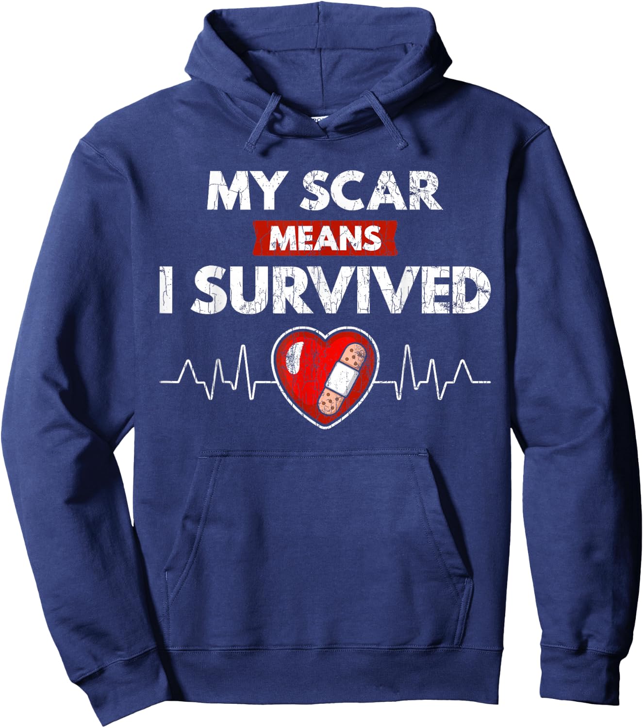 Congenital Heart Defect Awareness CHD Scars Happy Gift Hoodie - Hoodie | Navy