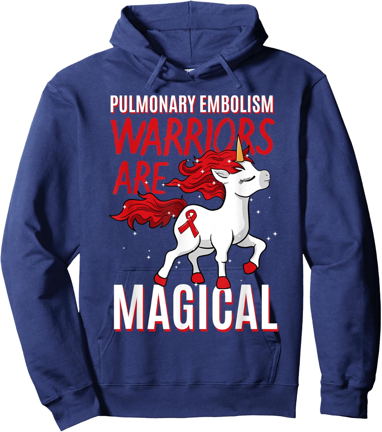 Pulmonary Embolism Awareness Warrior PE Unicorn Lover Hoodie - Hoodie | Navy