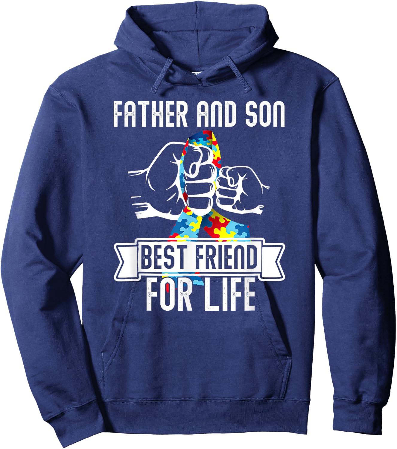 Father And Son Best Friend For Life Dad Fun Autism Awareness Hoodie - Hoodie | Navy