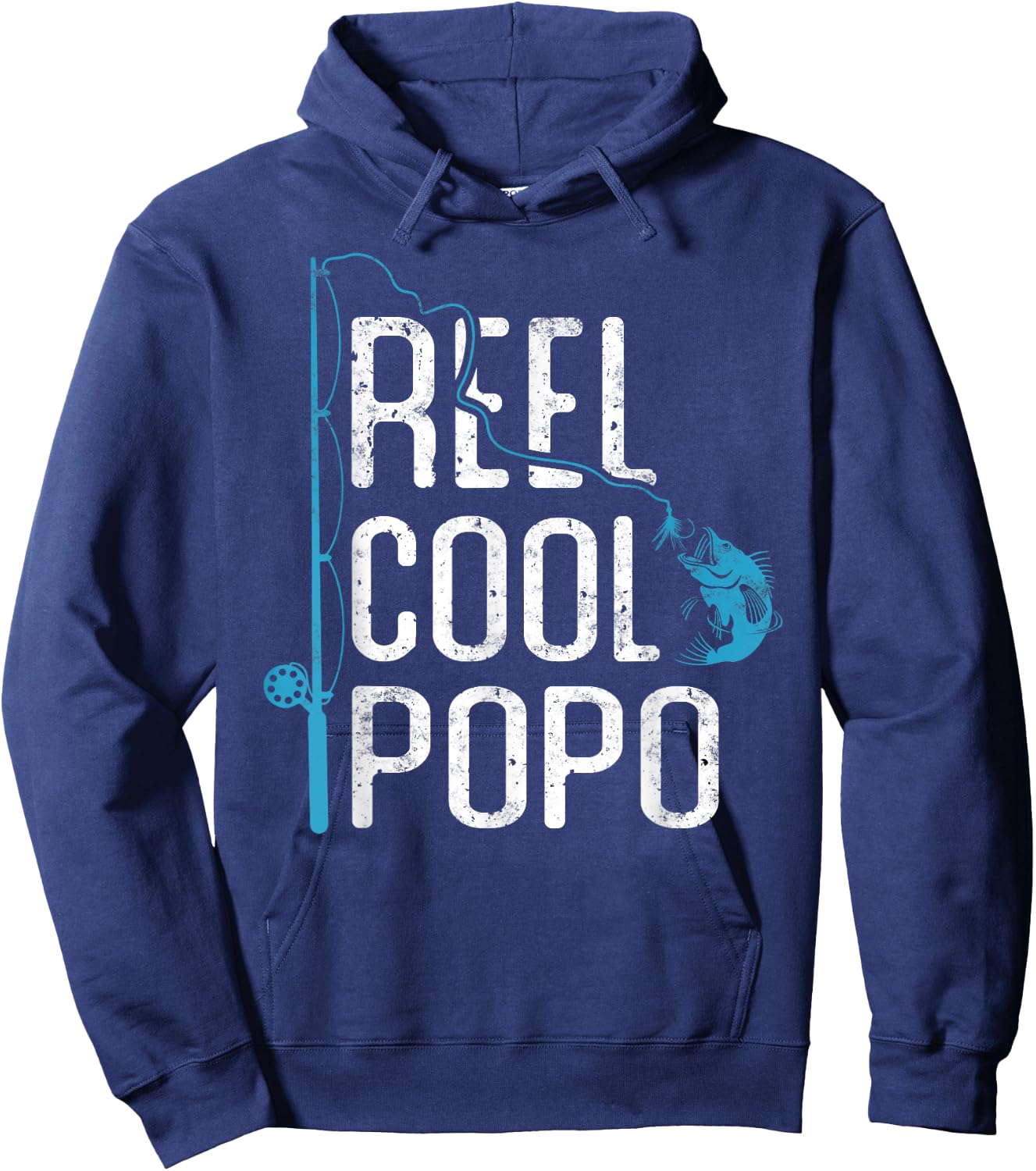 Reel cool Popo Fishing Father’s Day Gift Fisherman Popo Hoodie - Hoodie | Navy