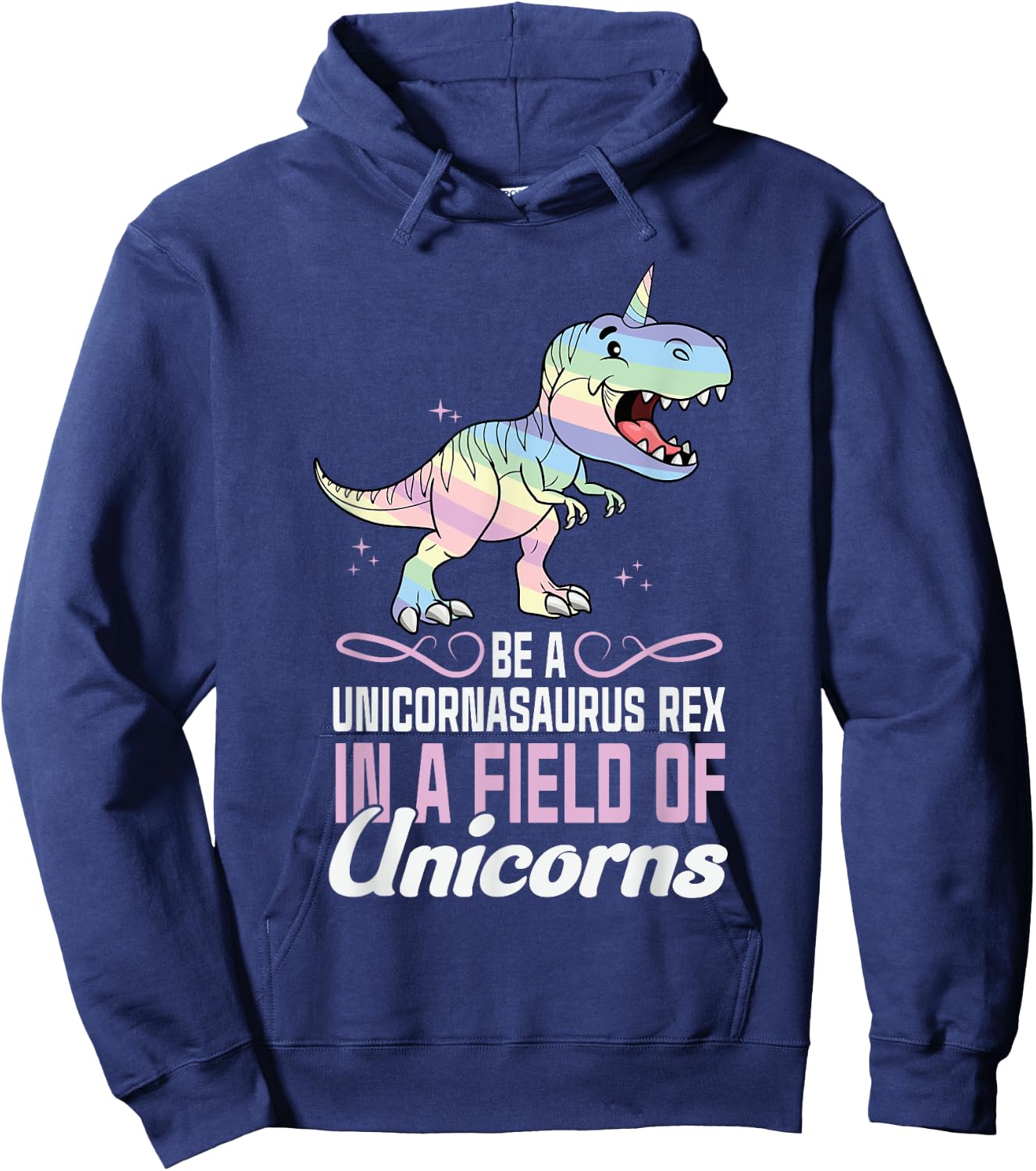 Cute Dinocorn Dinosaur Girls Unicorn Hoodie - Hoodie | Navy