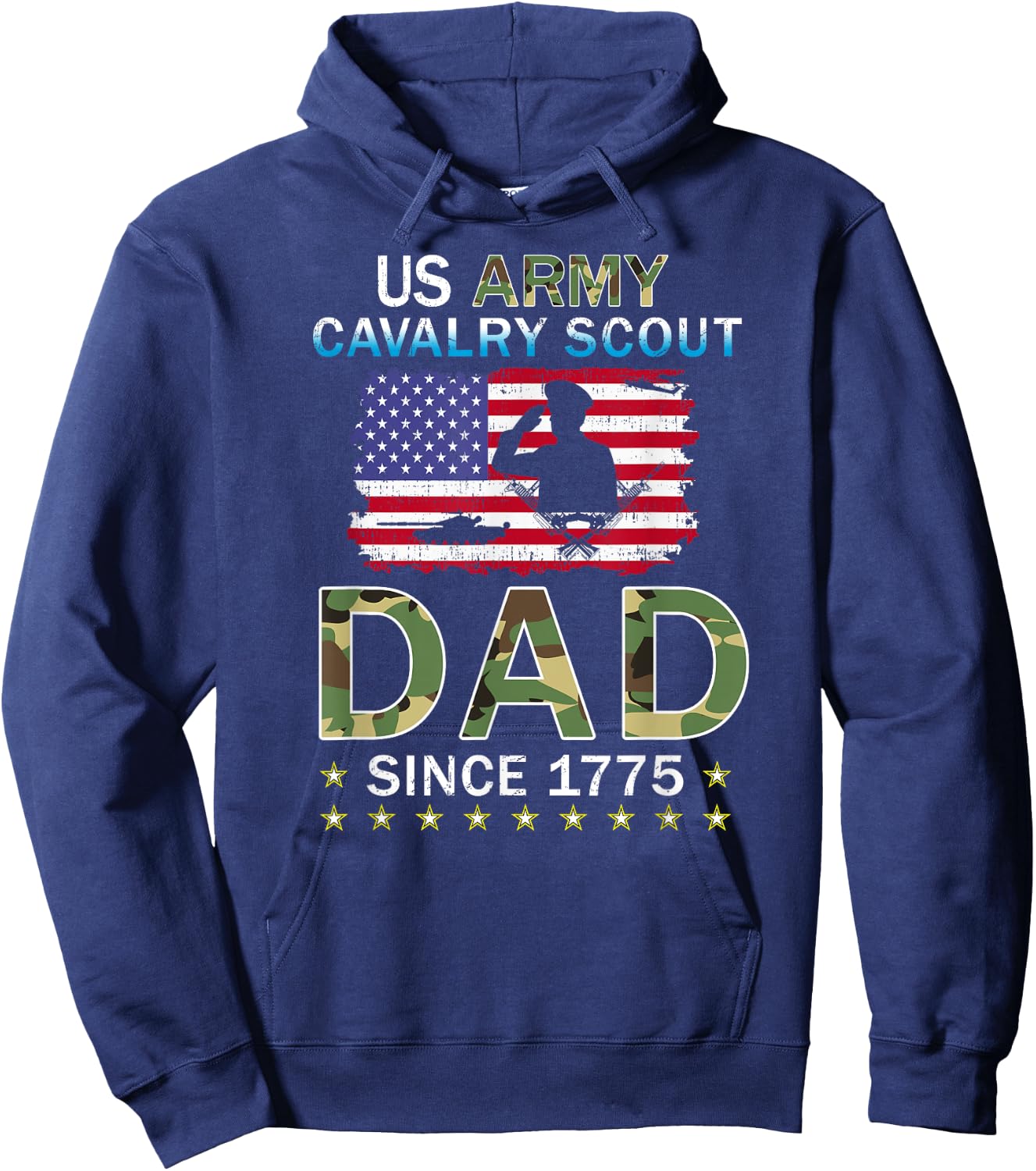Proud Army Dad-Proud Cavalry Scout Dad Camouflage Army Hoodie - Hoodie | Navy