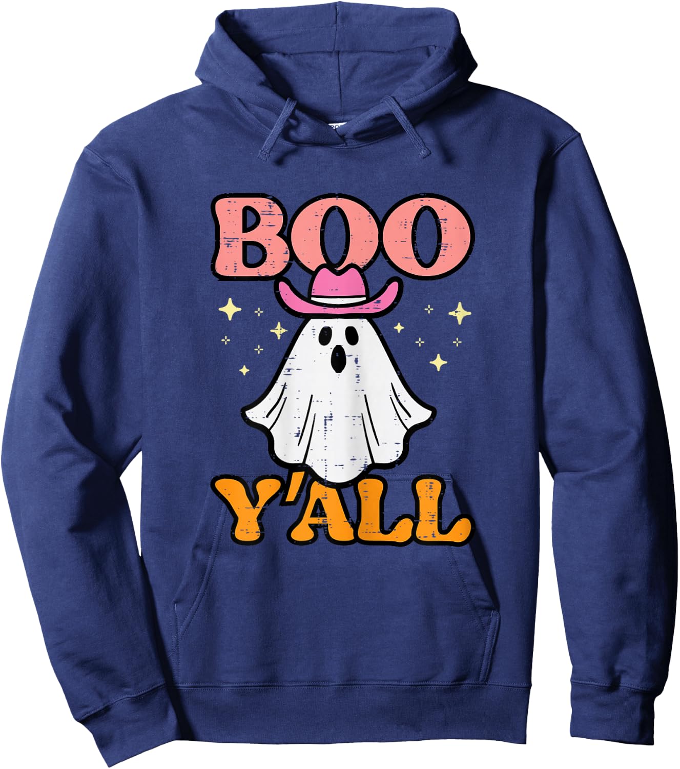 Halloween Boo Yall Ghost Cowgirl Costume Girls Kids Women Hoodie - Hoodie | Navy