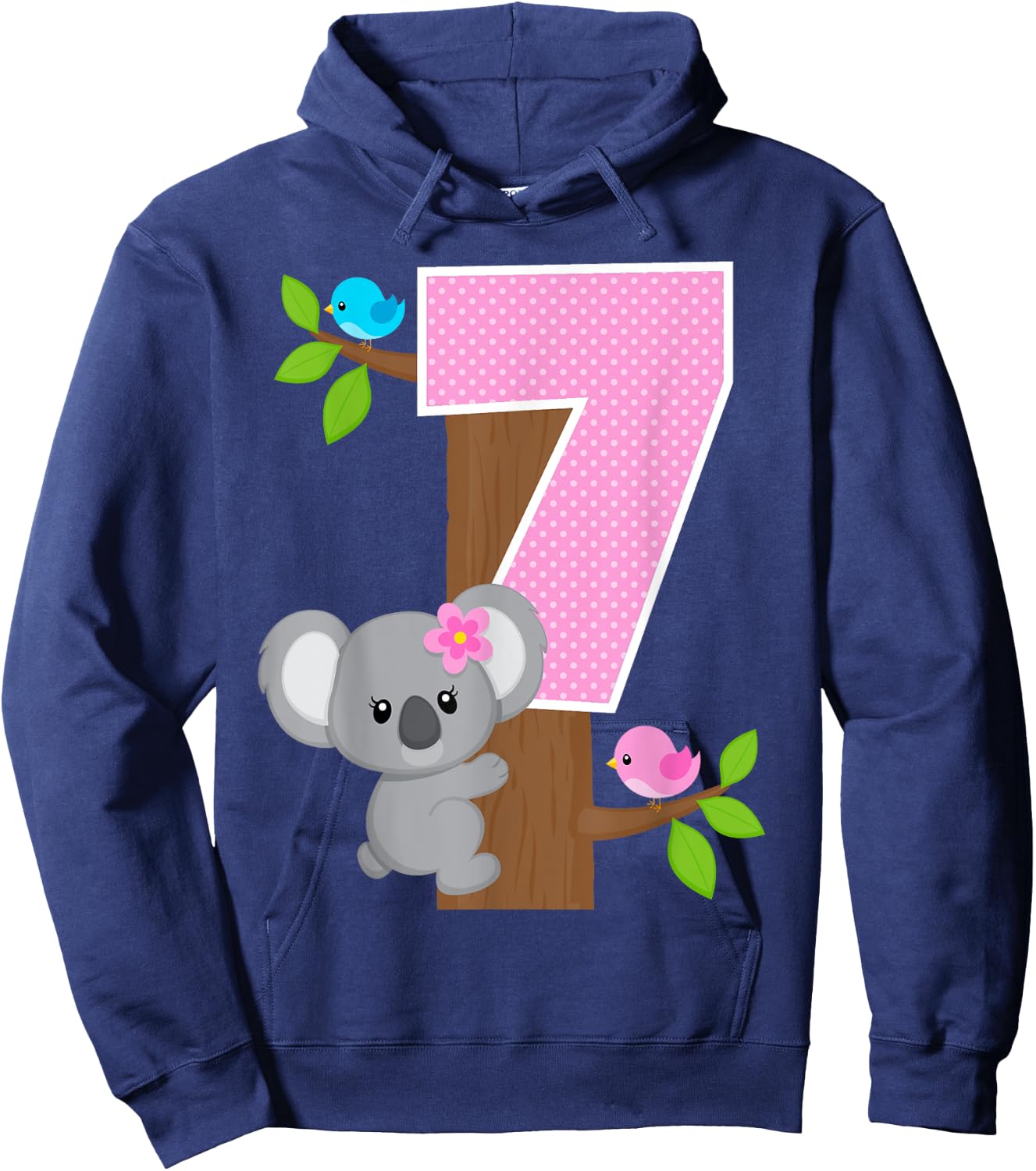 Koala Bear 7th Birthday Girl 7 Year Old Birthday Koalas Bday Hoodie - Hoodie | Navy