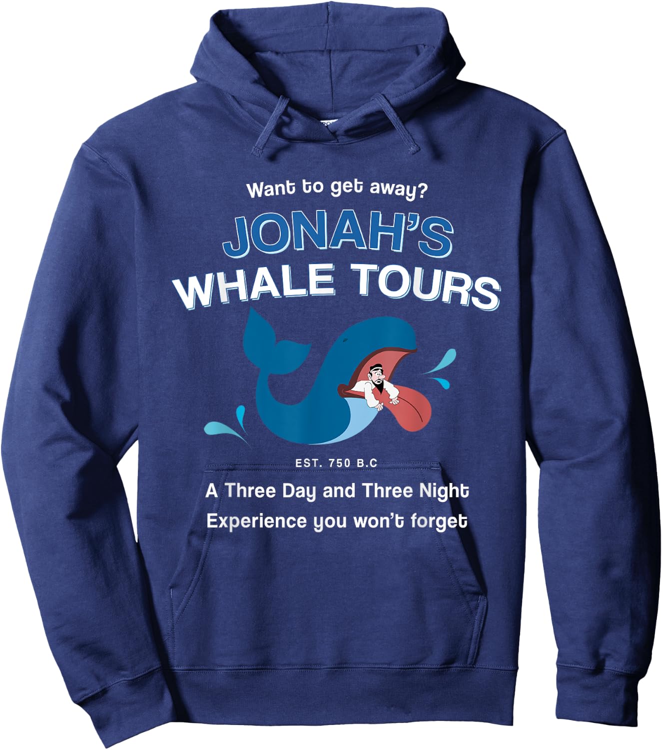 Funny Christian Gifts religious Bible verses Jonah's Whale Hoodie - Hoodie | Navy