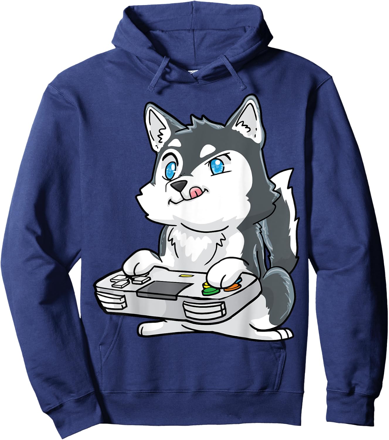 Siberian Husky Gaming Kawaii Gift Gamers and Dog Lovers Hoodie - Hoodie | Navy