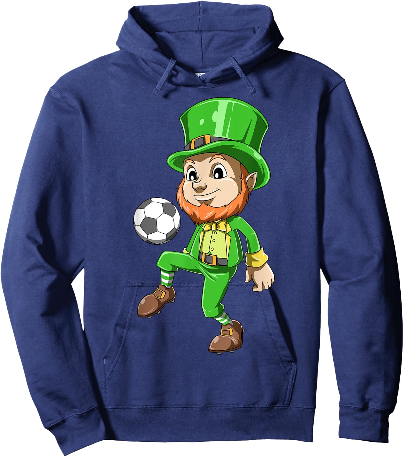 St Patrick's Day Soccer Irish Leprechaun Lucky Soccer Player Hoodie - Hoodie | Navy