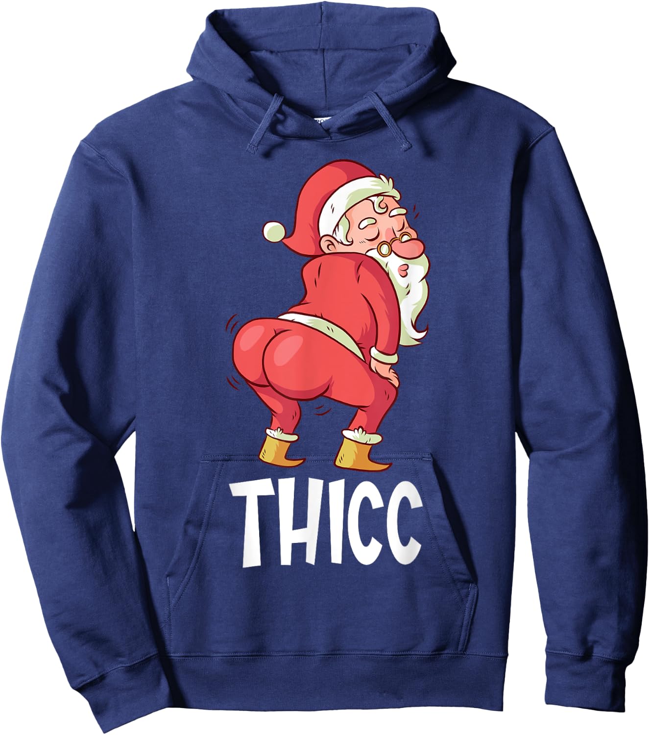 THICC Funny Twerking Santa Claus Christmas Hoodie - Hoodie | Navy