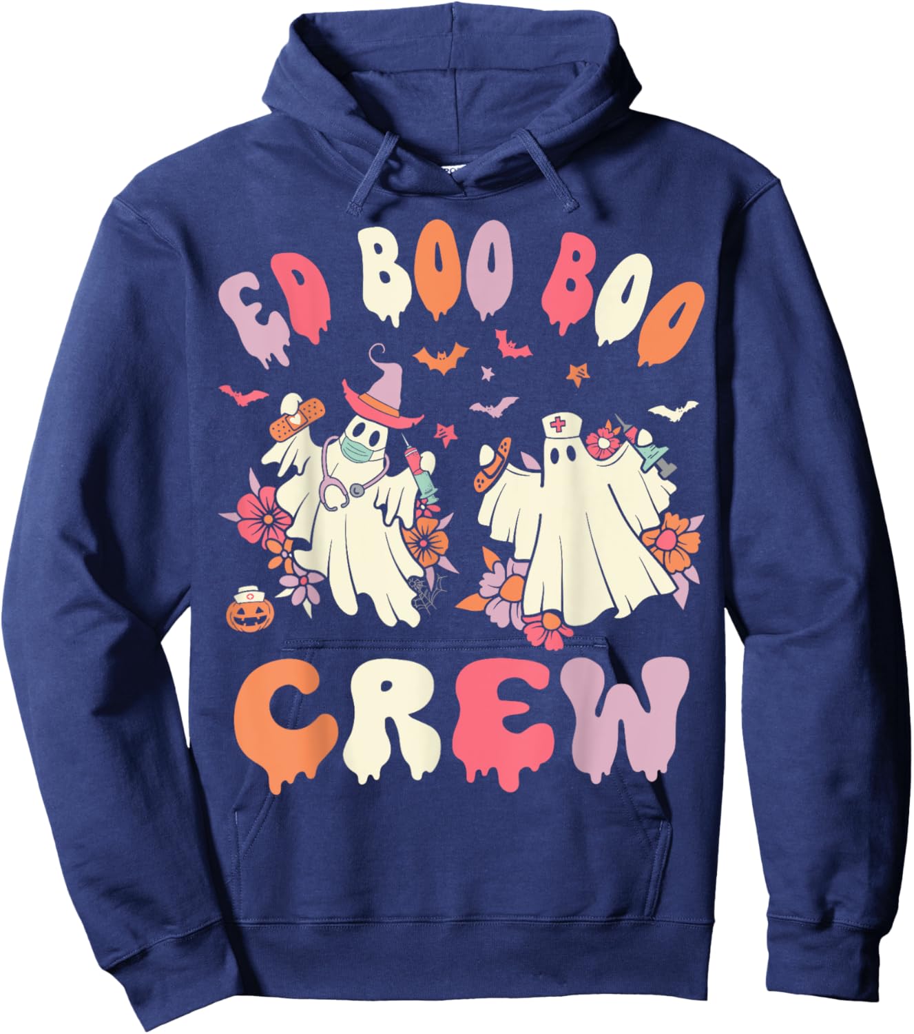 Cute Emergency Department Funny ER Nurse Halloween Hoodie - Hoodie | Navy
