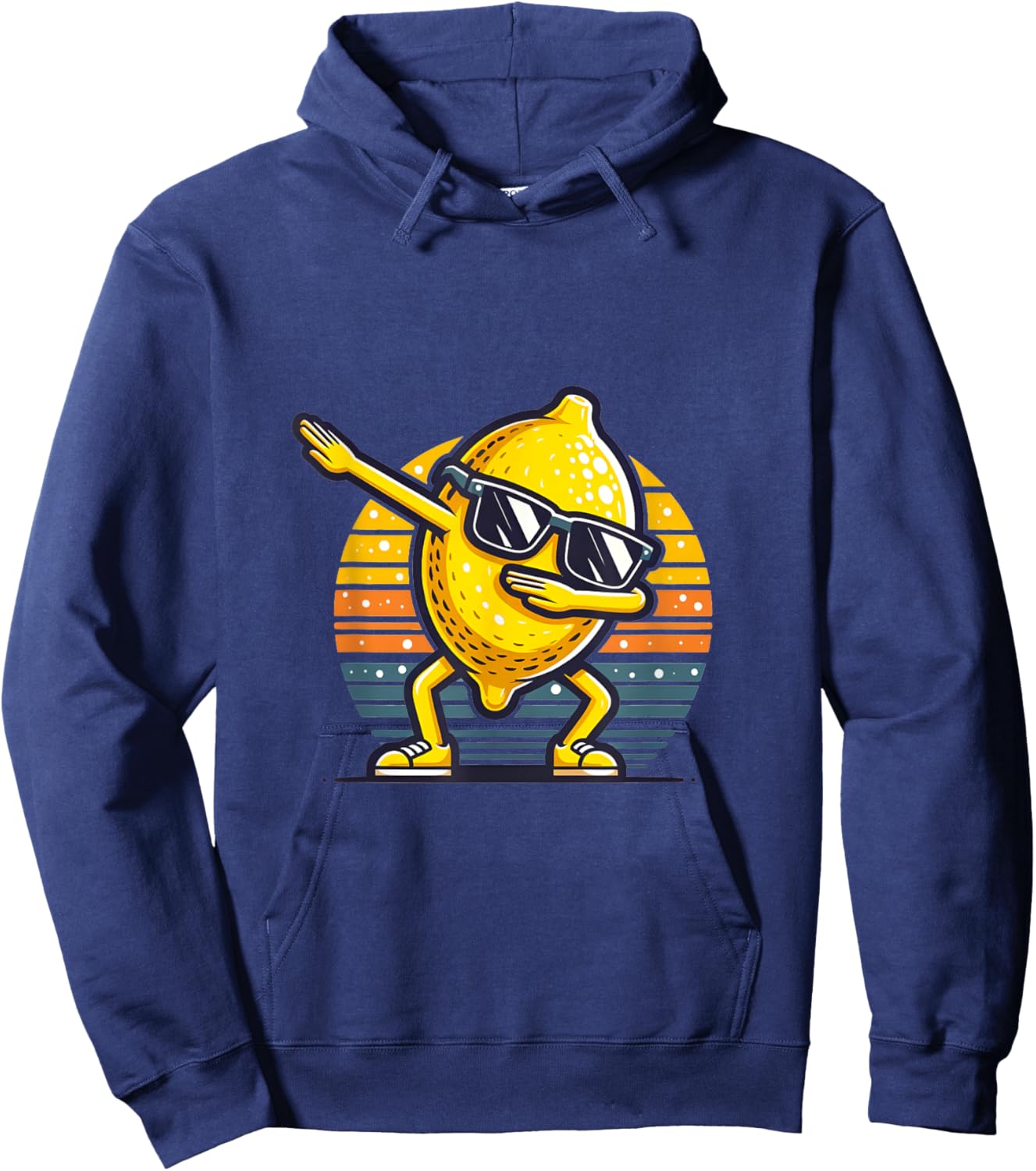 Funny Dab Lemon Dancing Dabbing Retro Fruit Hoodie - Hoodie | Navy