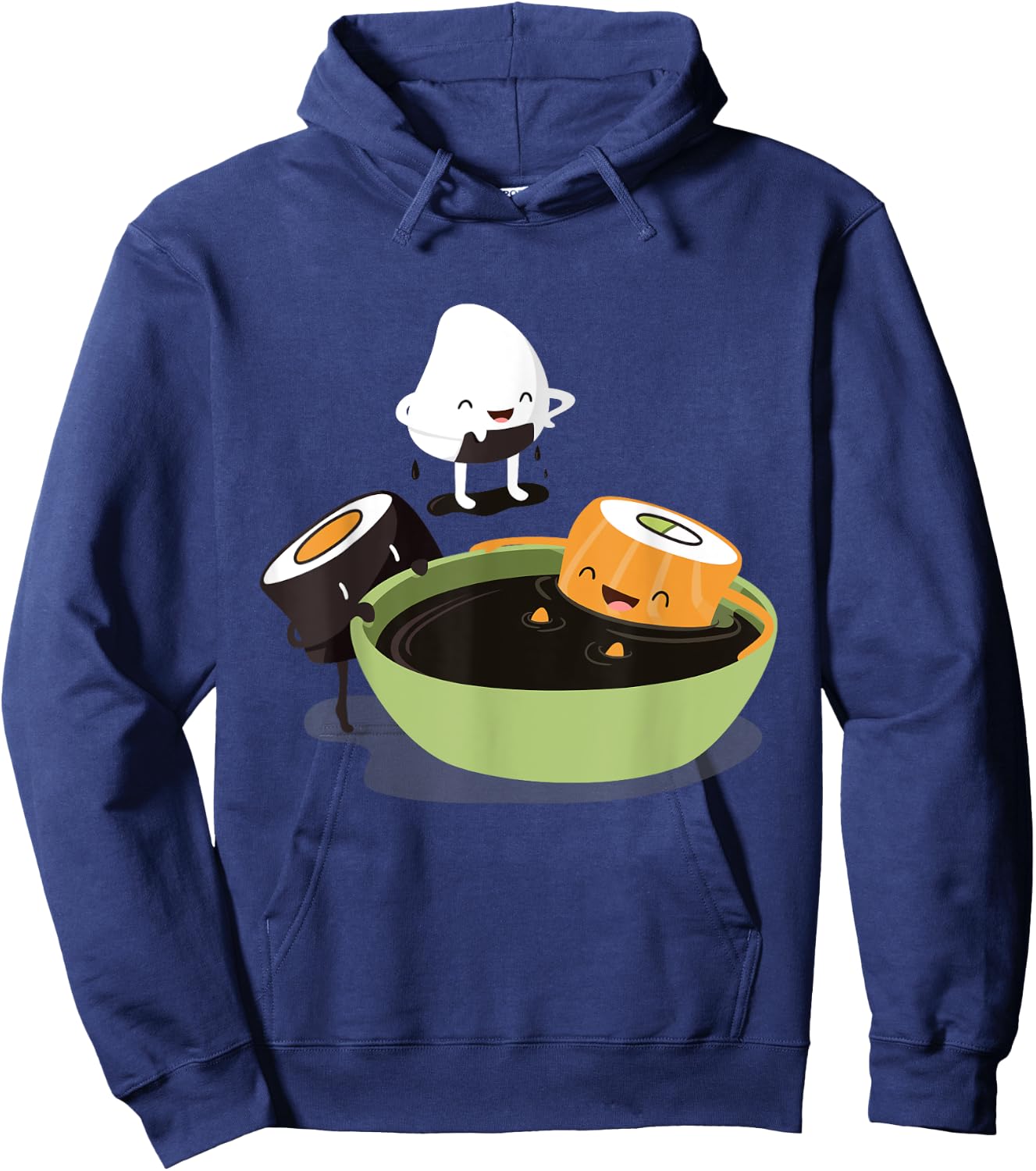 Japanese Food Funny Cute Kawaii Funny Cute Sushi Bath Hoodie - Hoodie | Navy