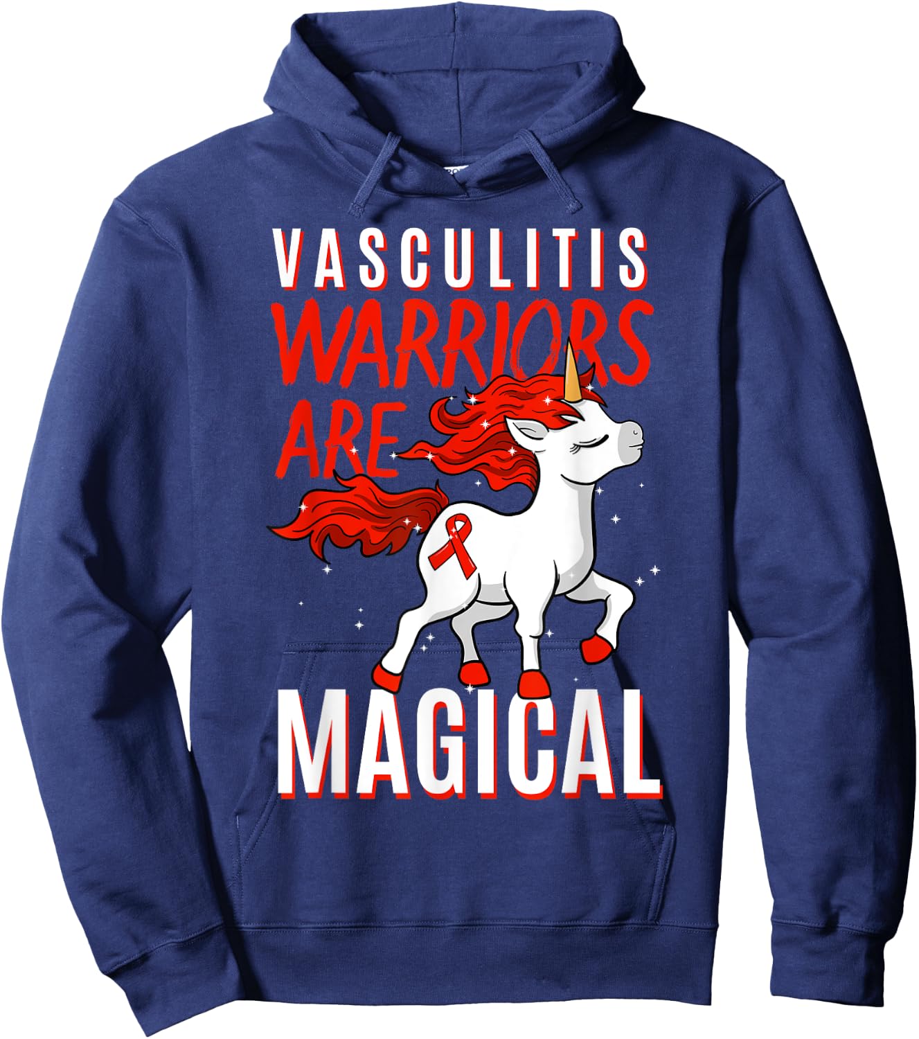 Vasculitis Awareness Lymphangitis VasculitidesUnicorn Gift Hoodie - Hoodie | Navy