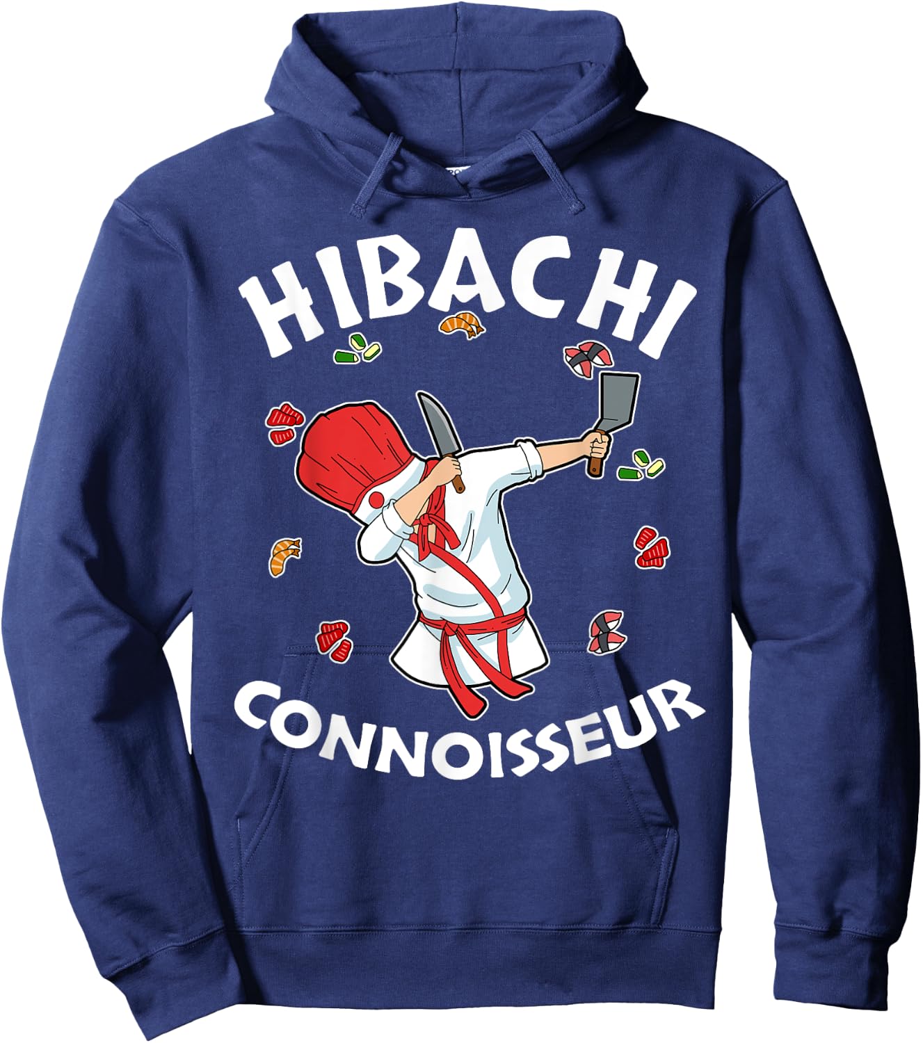 Hibachi Chef Costume Hibachi Connoisseur Japanese Hibachi Hoodie - Hoodie | Navy