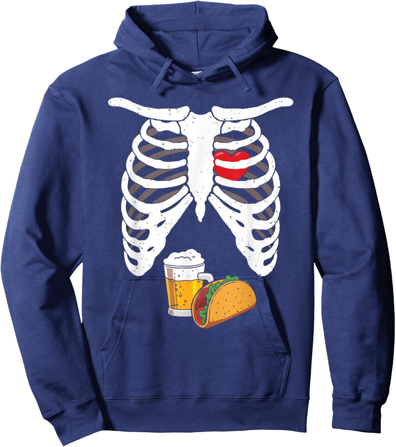 Pregnancy Announcement Shirt Dad Soon Pregnant Skeleton Hoodie - Hoodie | Navy