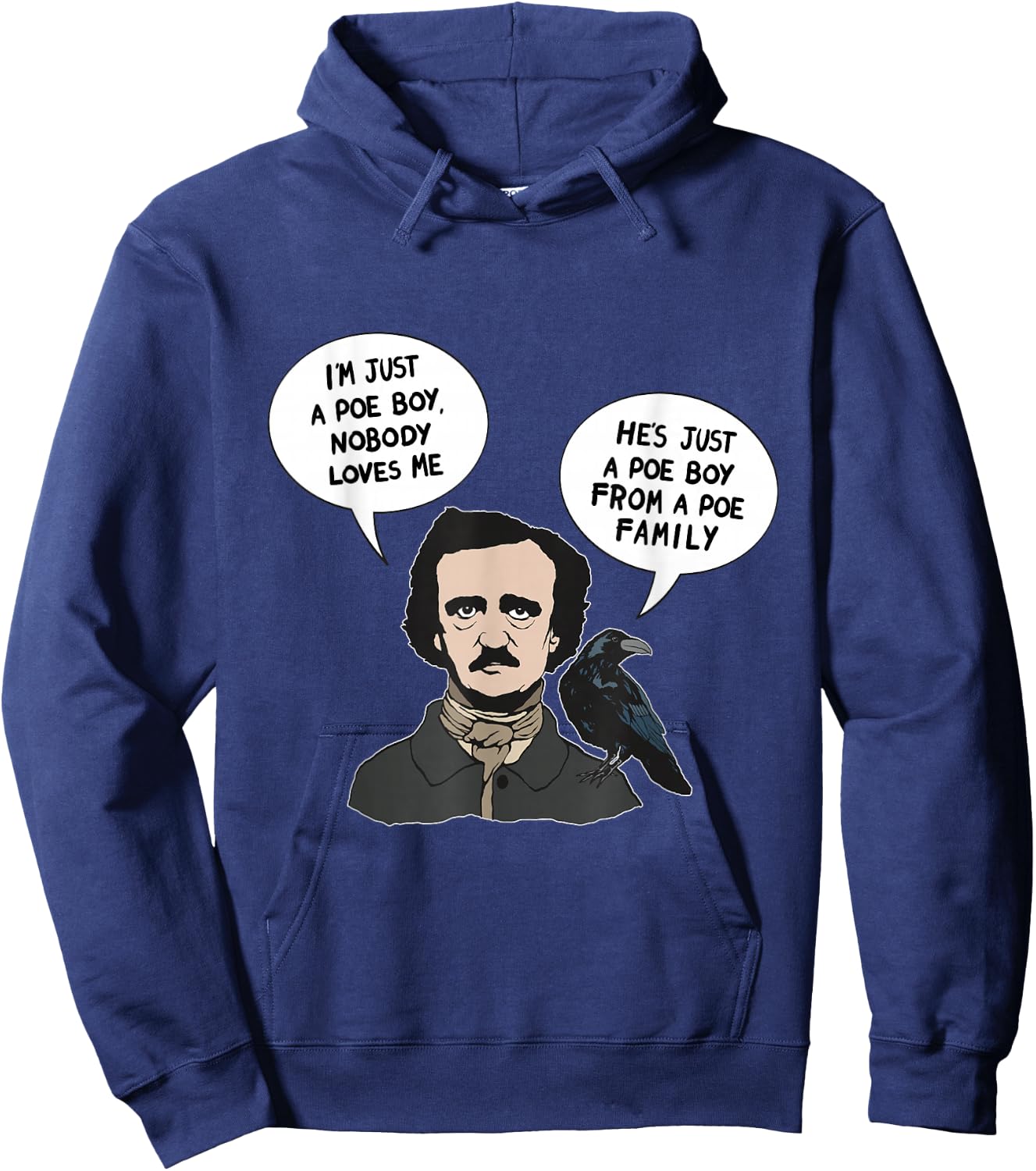 Allan Poe Boy From a Poe Family Raven Literature Book Nerd Hoodie - Hoodie | Navy